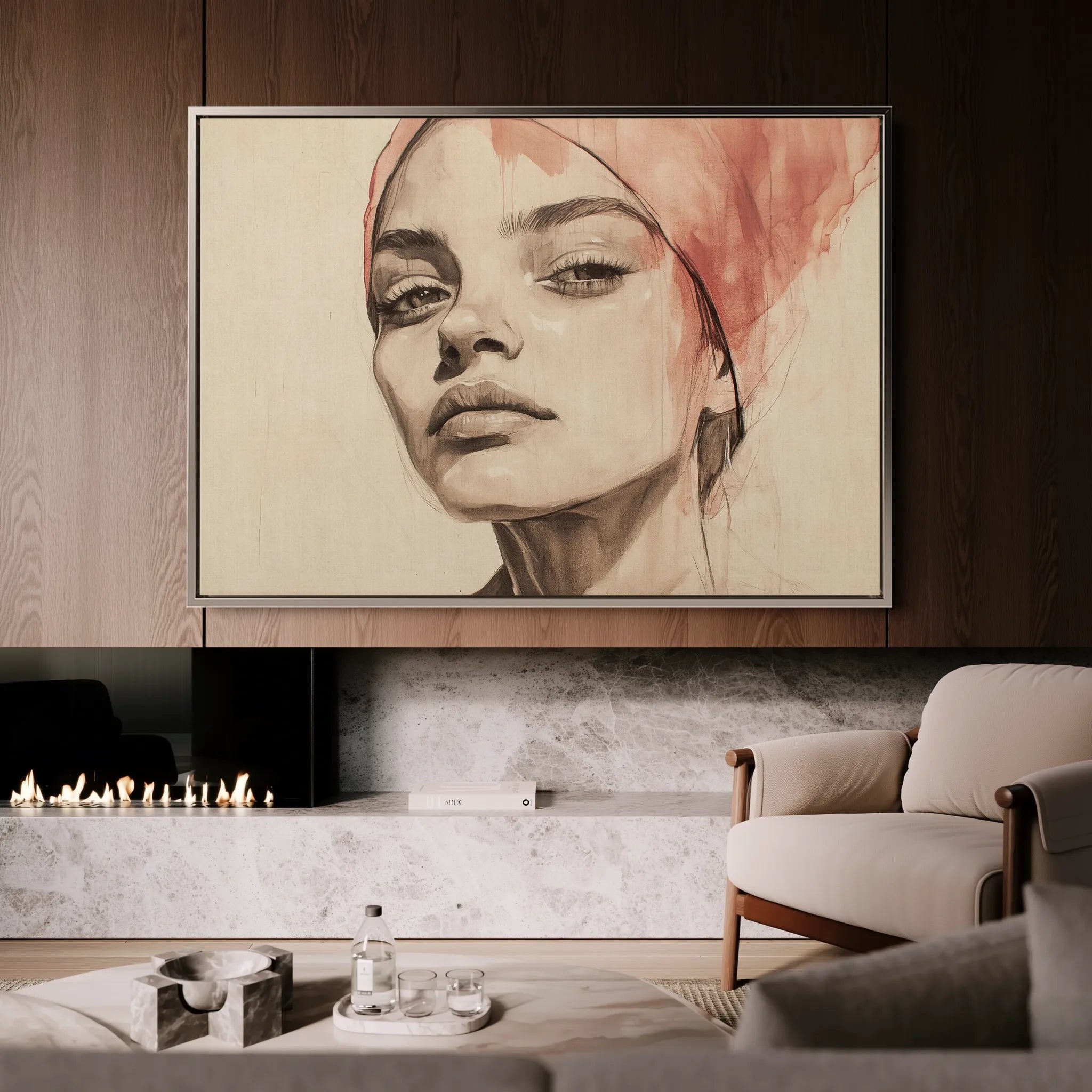 Portrait 053 Canvas Art 60 x 40 cm / Black