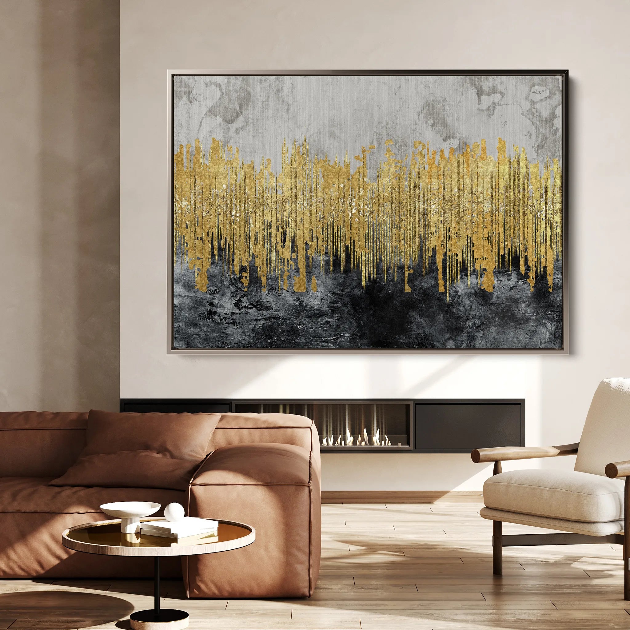 Abstract 054 Canvas Art 60 x 40 cm / Black
