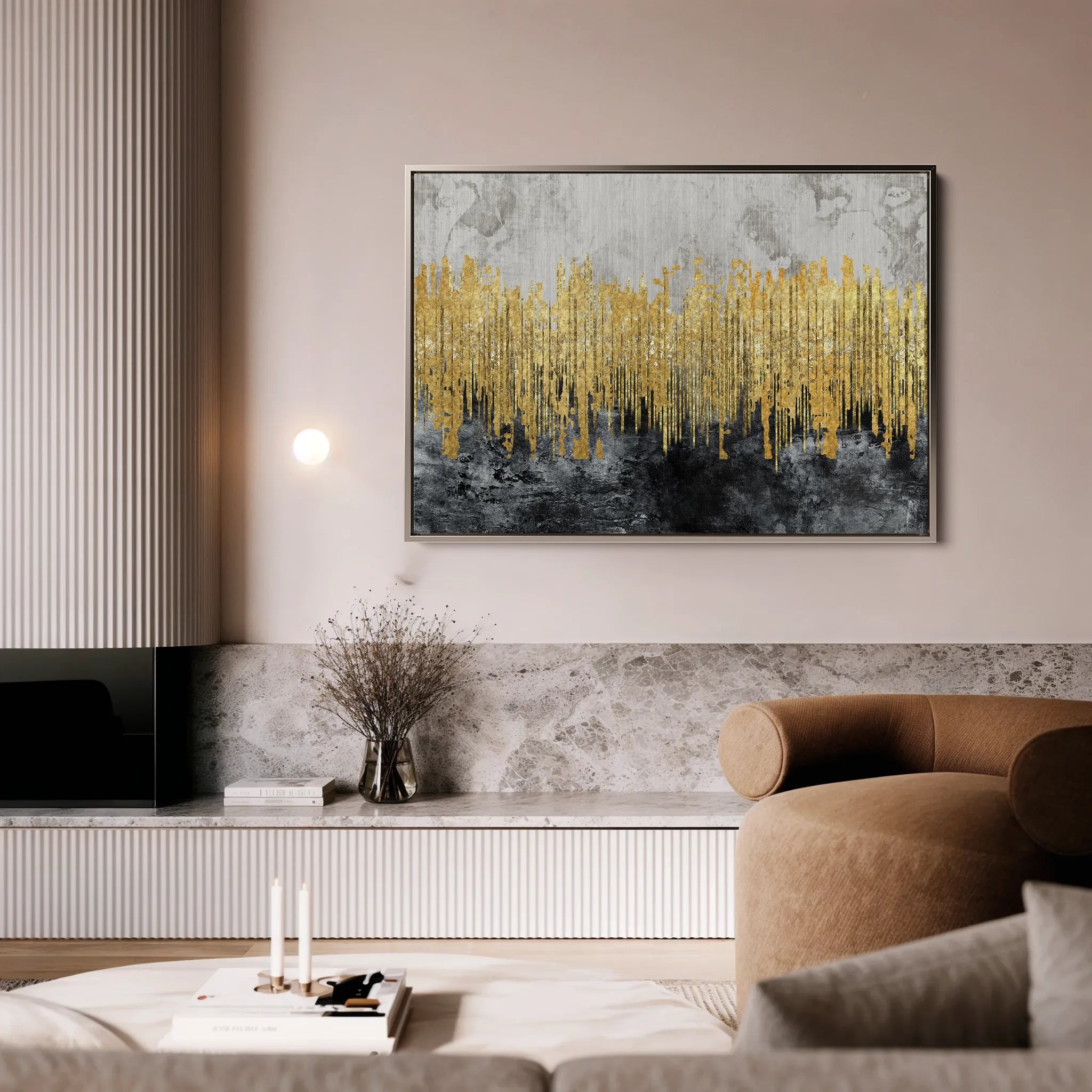 Abstract 054 Canvas Art 60 x 40 cm / Black