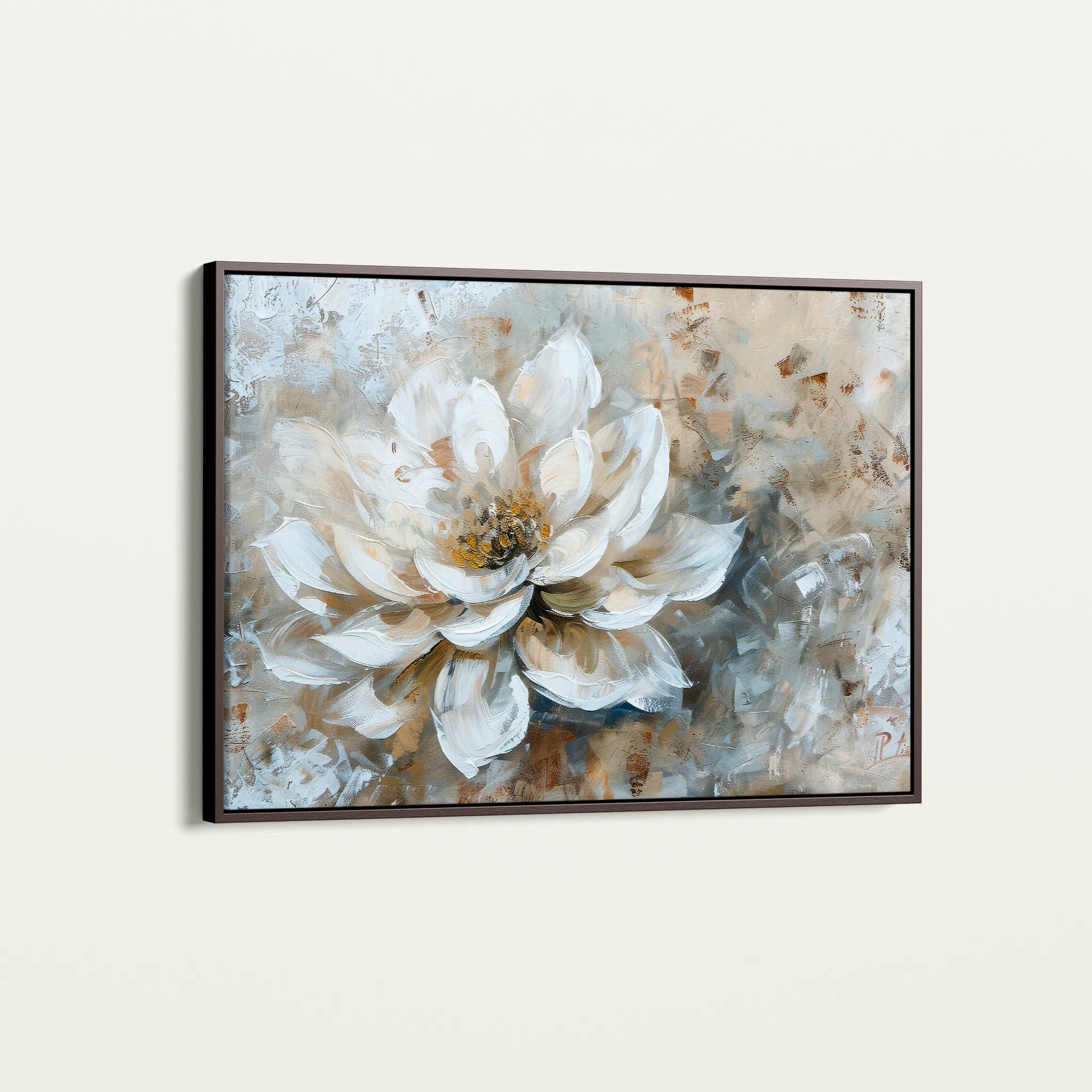 Floral 054 Canvas Art 60 x 40 cm / Black