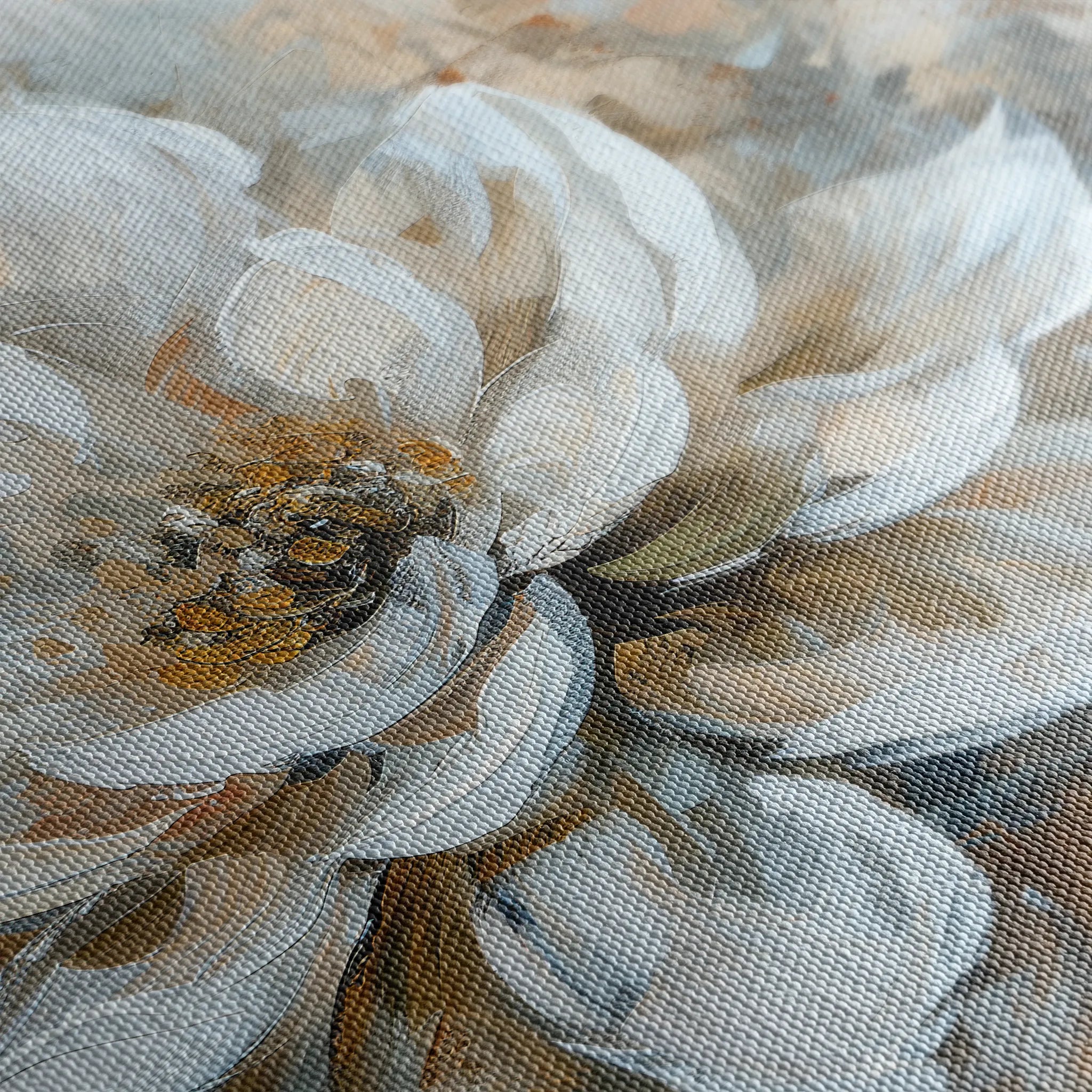 Floral 054 Canvas Art 60 x 40 cm / Black