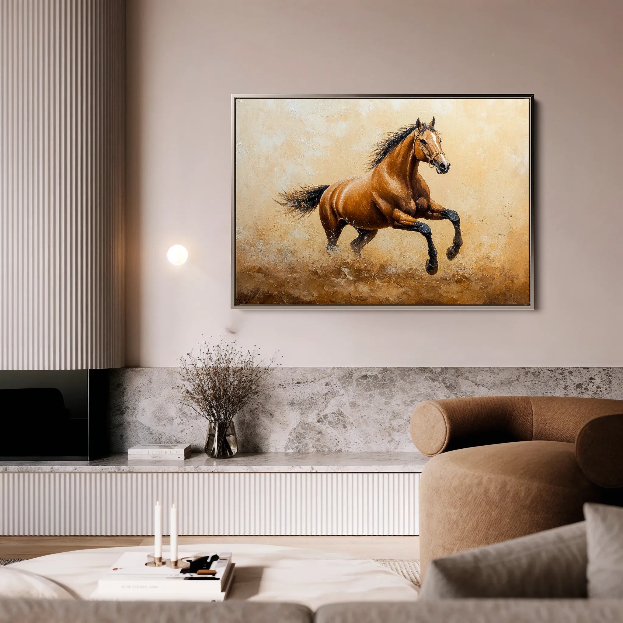 Horses 054 Canvas Art 60 x 40 cm / Black