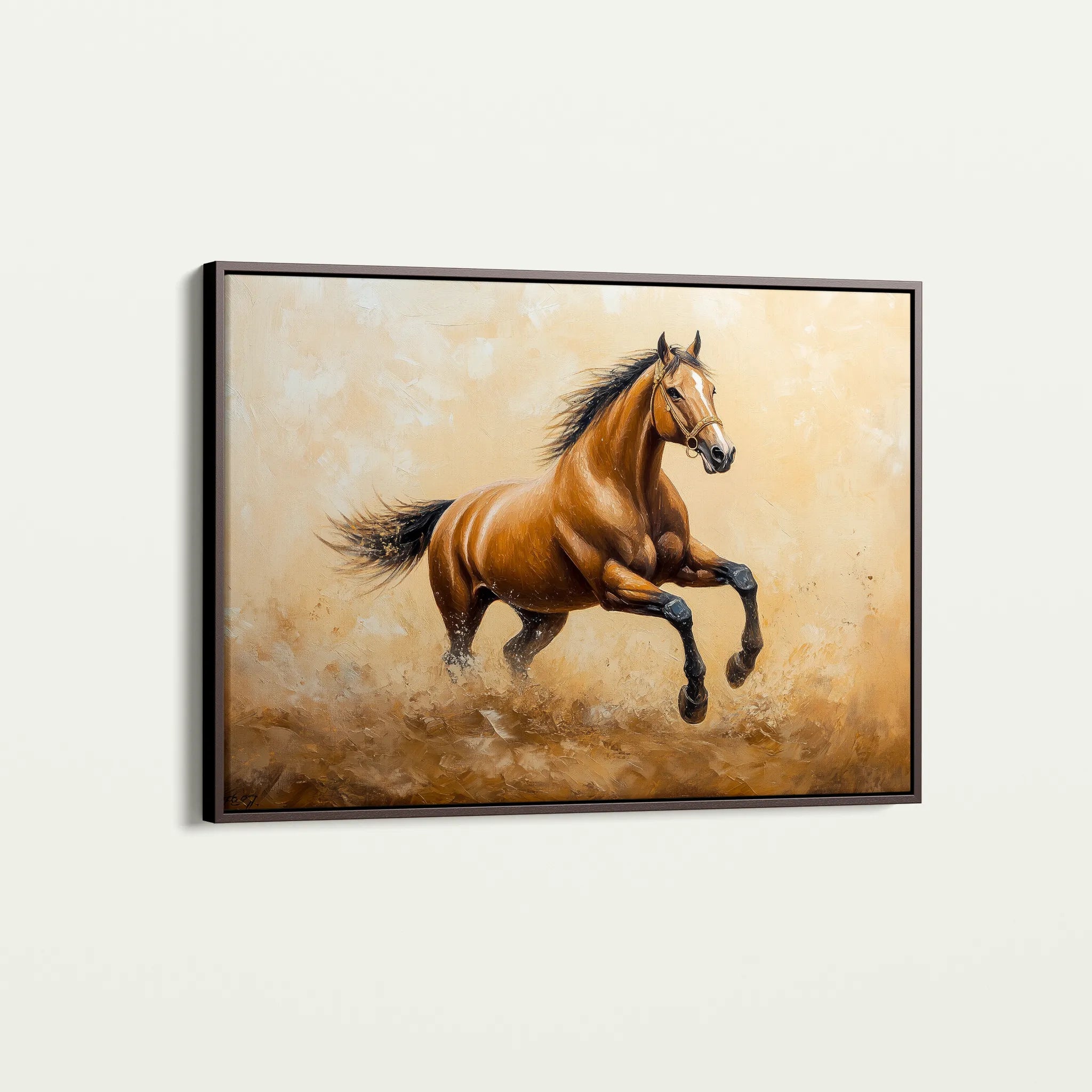 Horses 054 Canvas Art 60 x 40 cm / Black