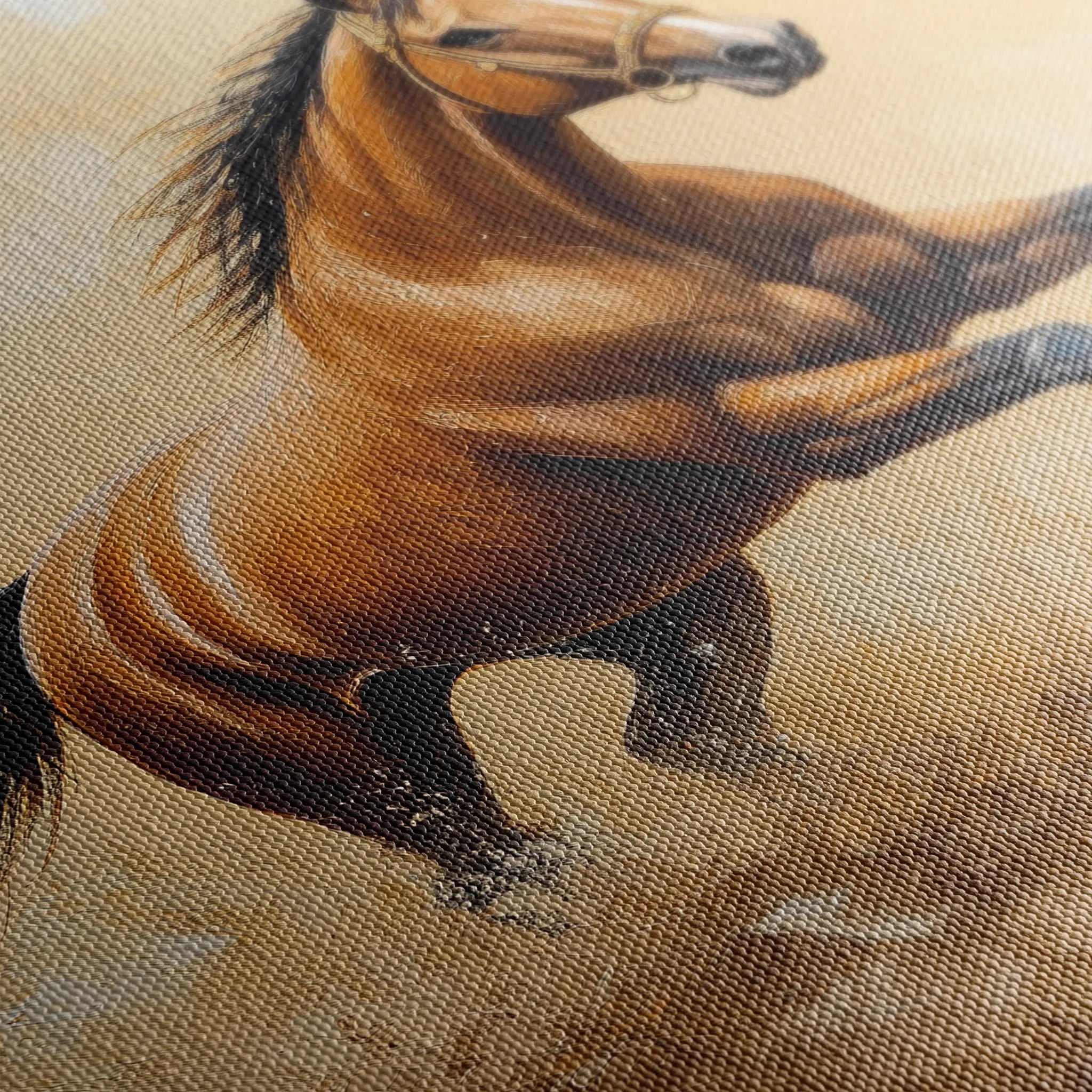 Horses 054 Canvas Art 60 x 40 cm / Black