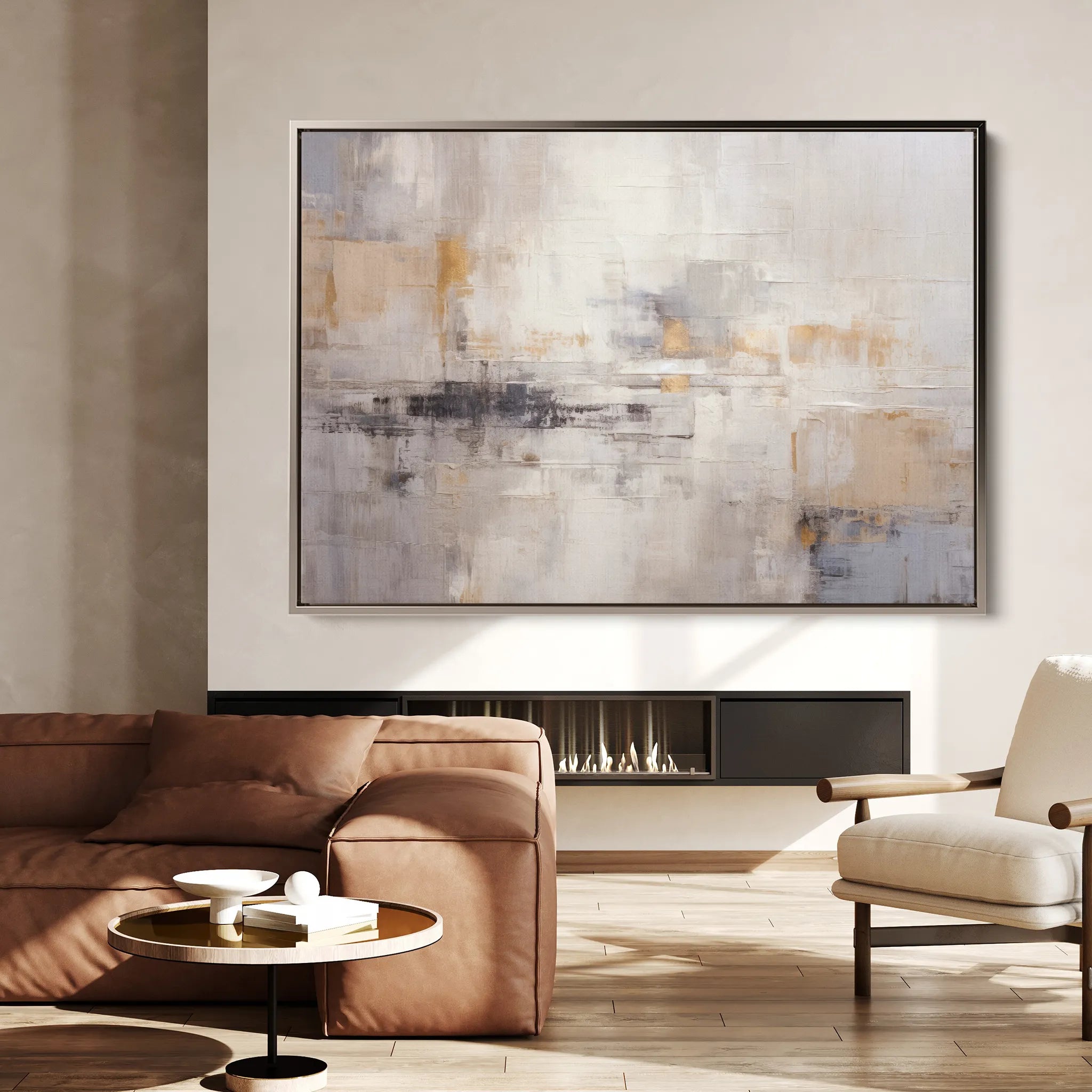 Abstract 055 Canvas Art 60 x 40 cm / Black