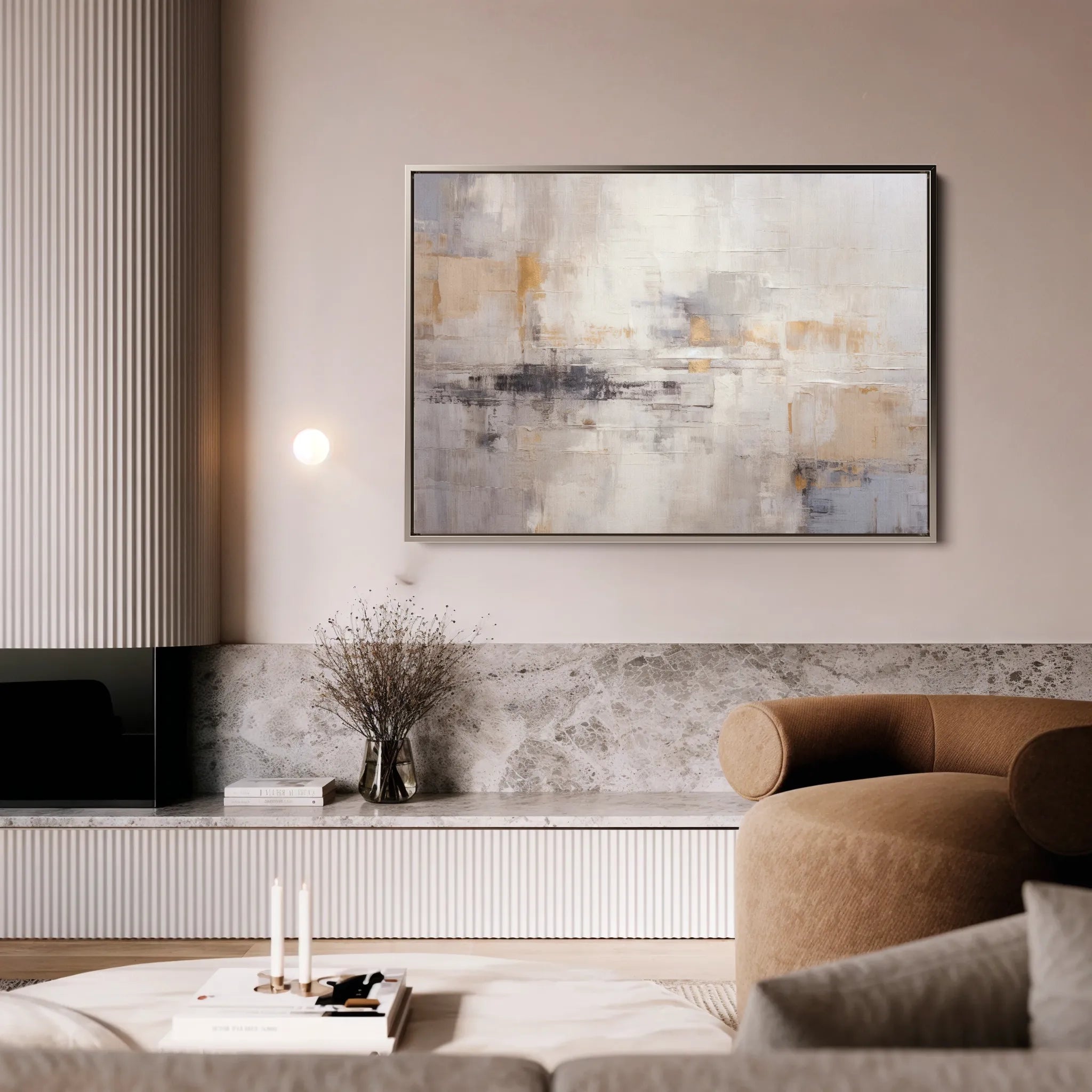 Abstract 055 Canvas Art 60 x 40 cm / Black