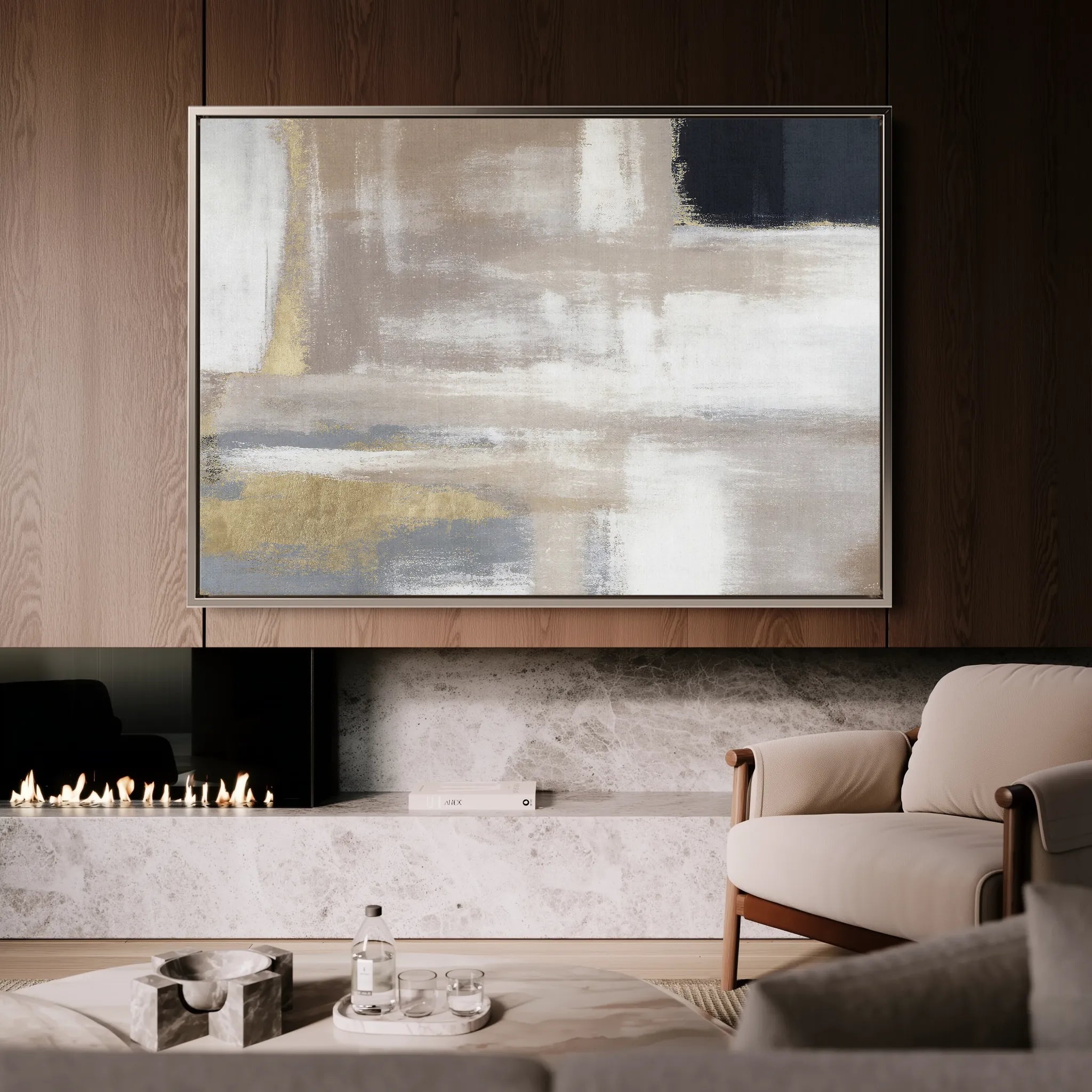 Abstract 056 Canvas Art 60 x 40 cm / Black
