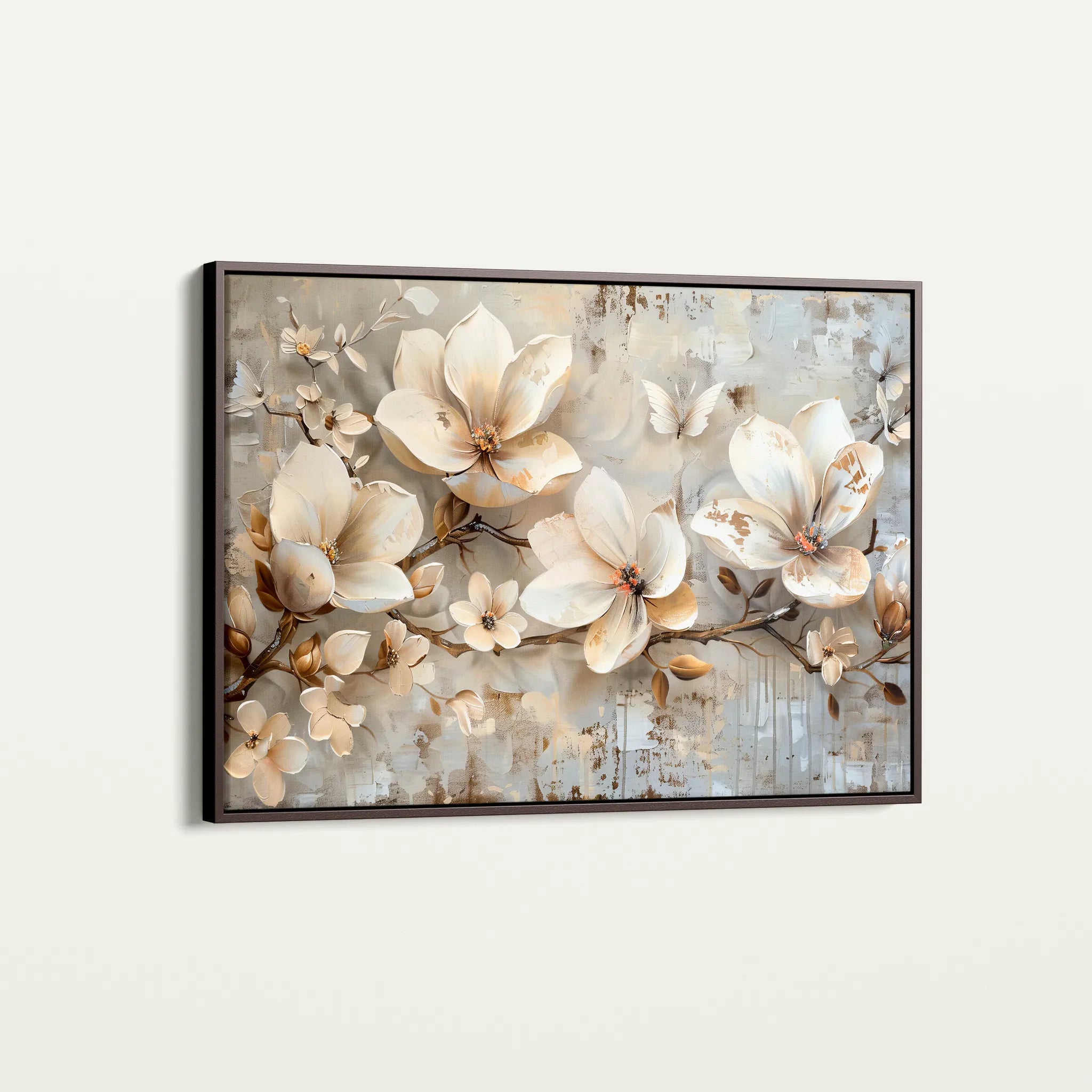 Floral 056 Canvas Art 60 x 40 cm / Black