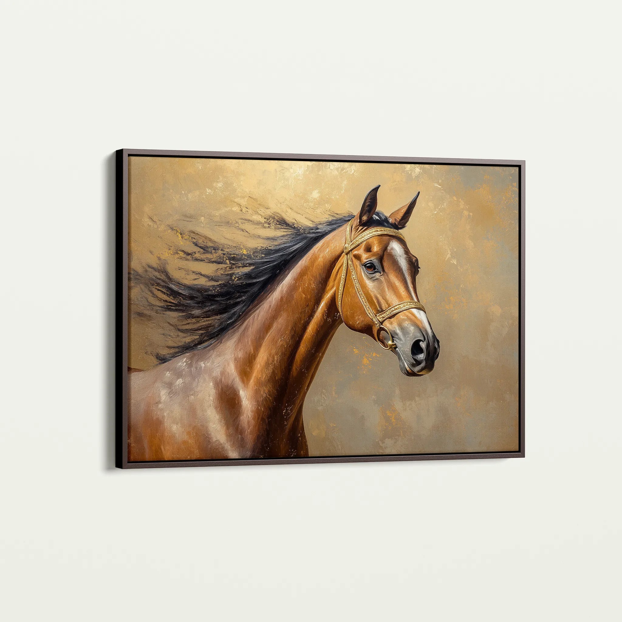 Horses 056 Canvas Art 60 x 40 cm / Black