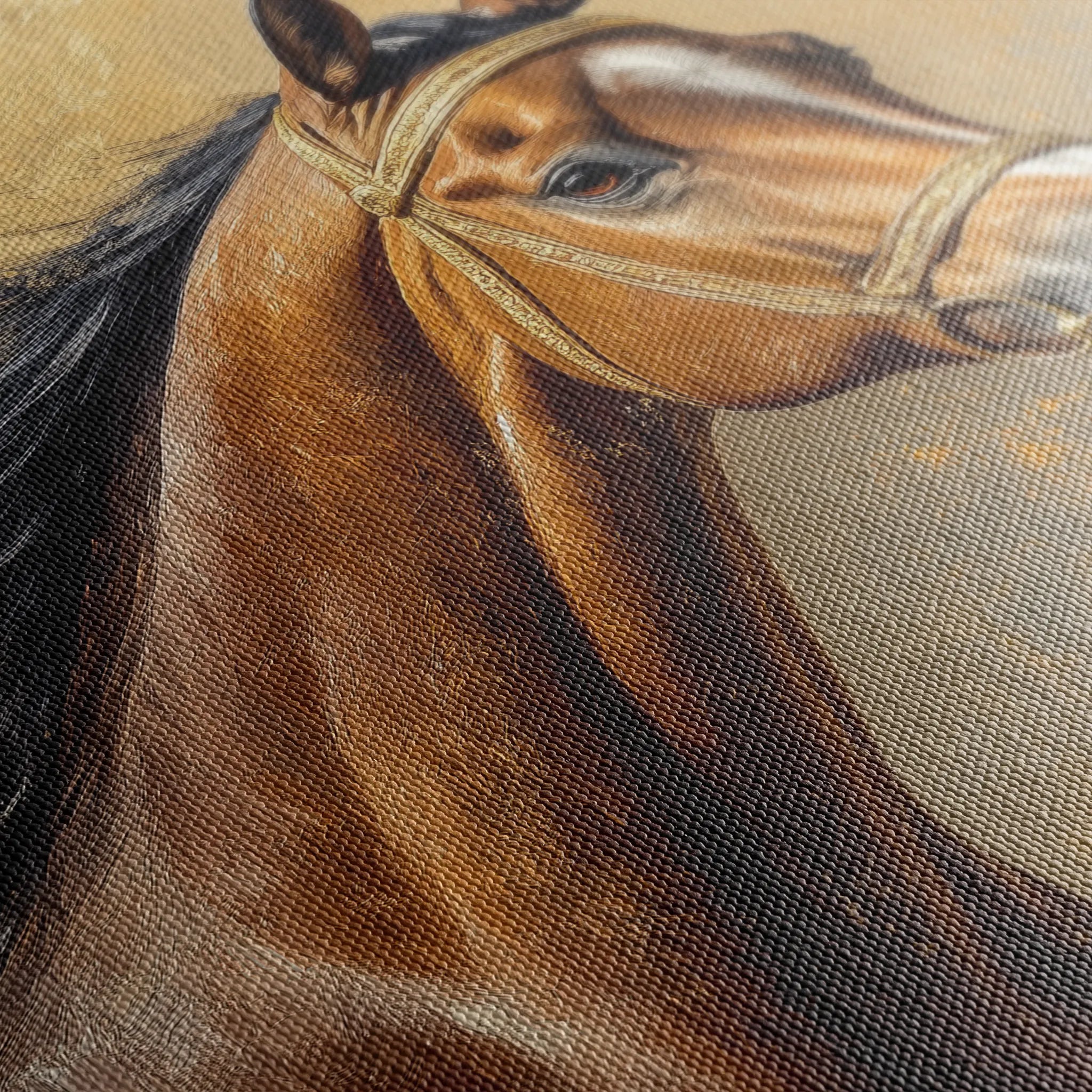 Horses 056 Canvas Art 60 x 40 cm / Black
