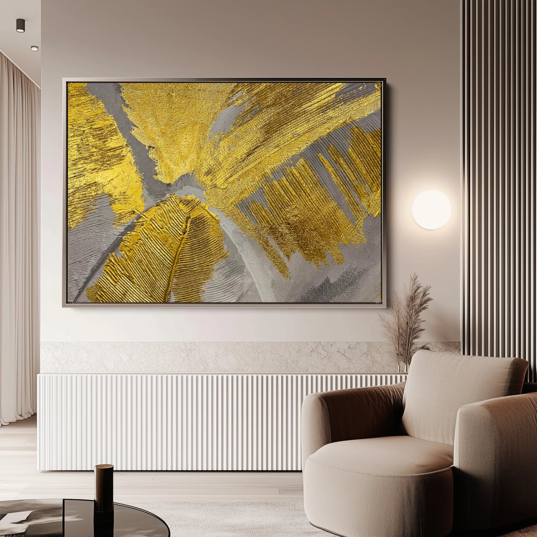 Floral 057 Canvas Art 60 x 40 cm / Black