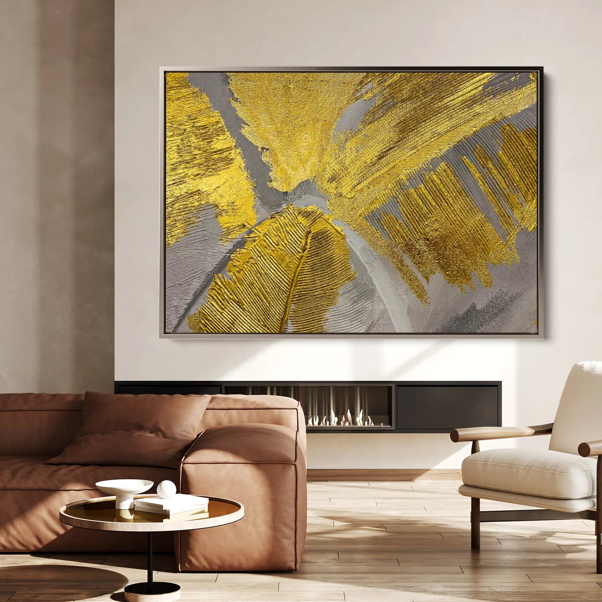 Floral 057 Canvas Art 60 x 40 cm / Black