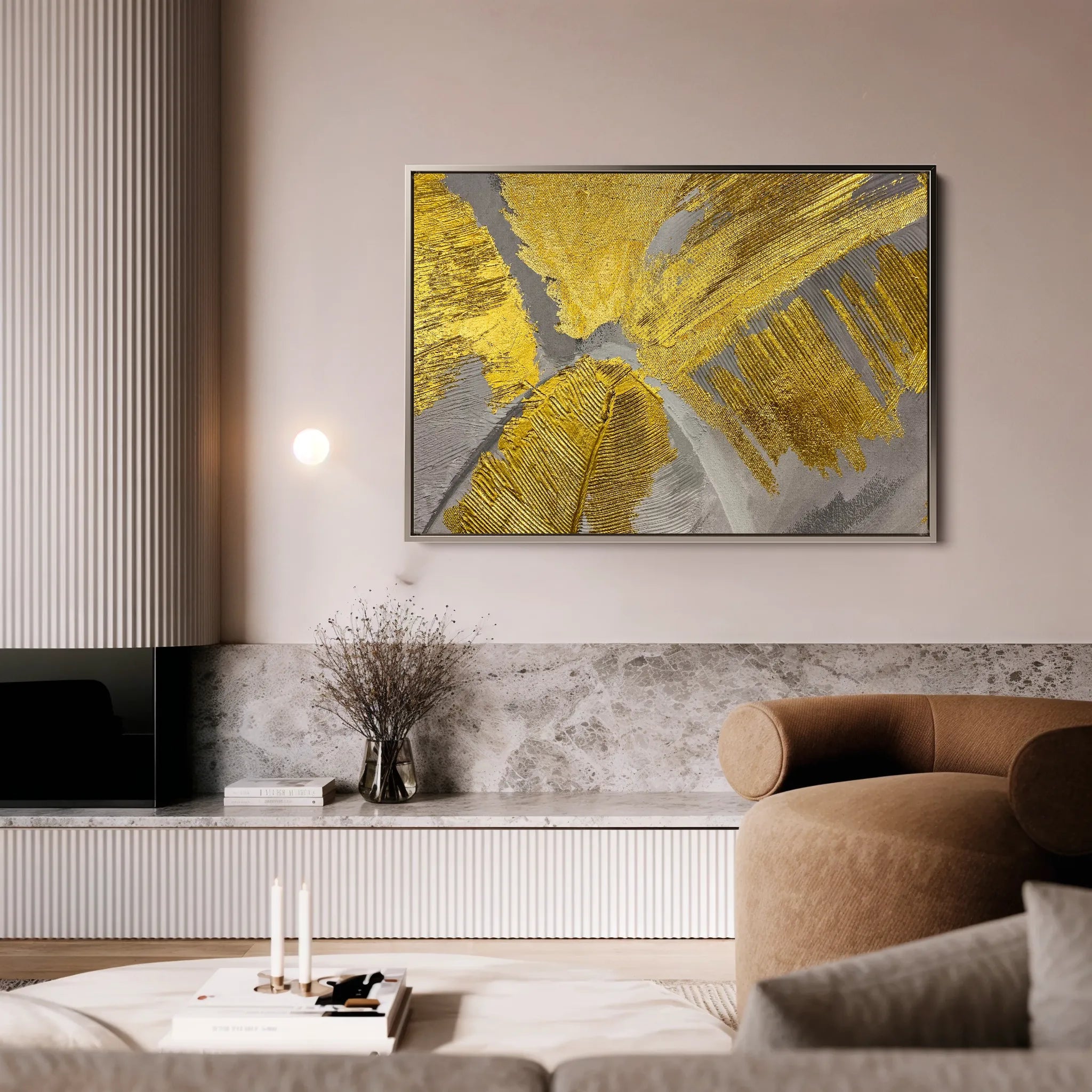 Floral 057 Canvas Art 60 x 40 cm / Black