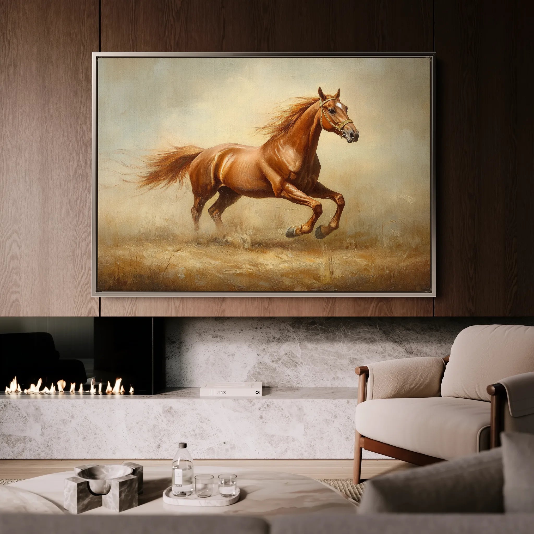 Horses 057 Canvas Art 60 x 40 cm / Black