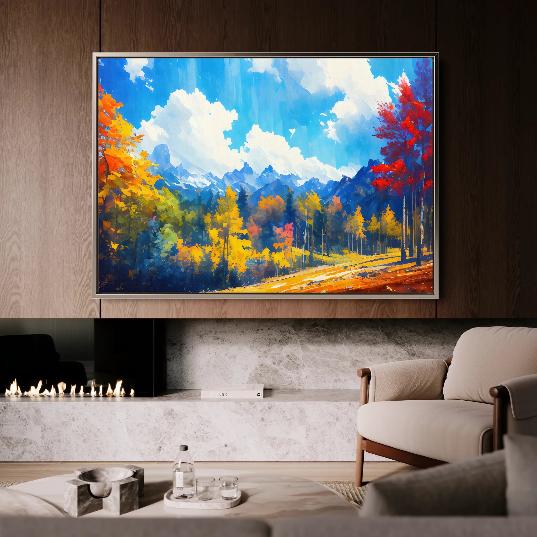 Landscape 057 Canvas Art 60 x 40 cm / Black