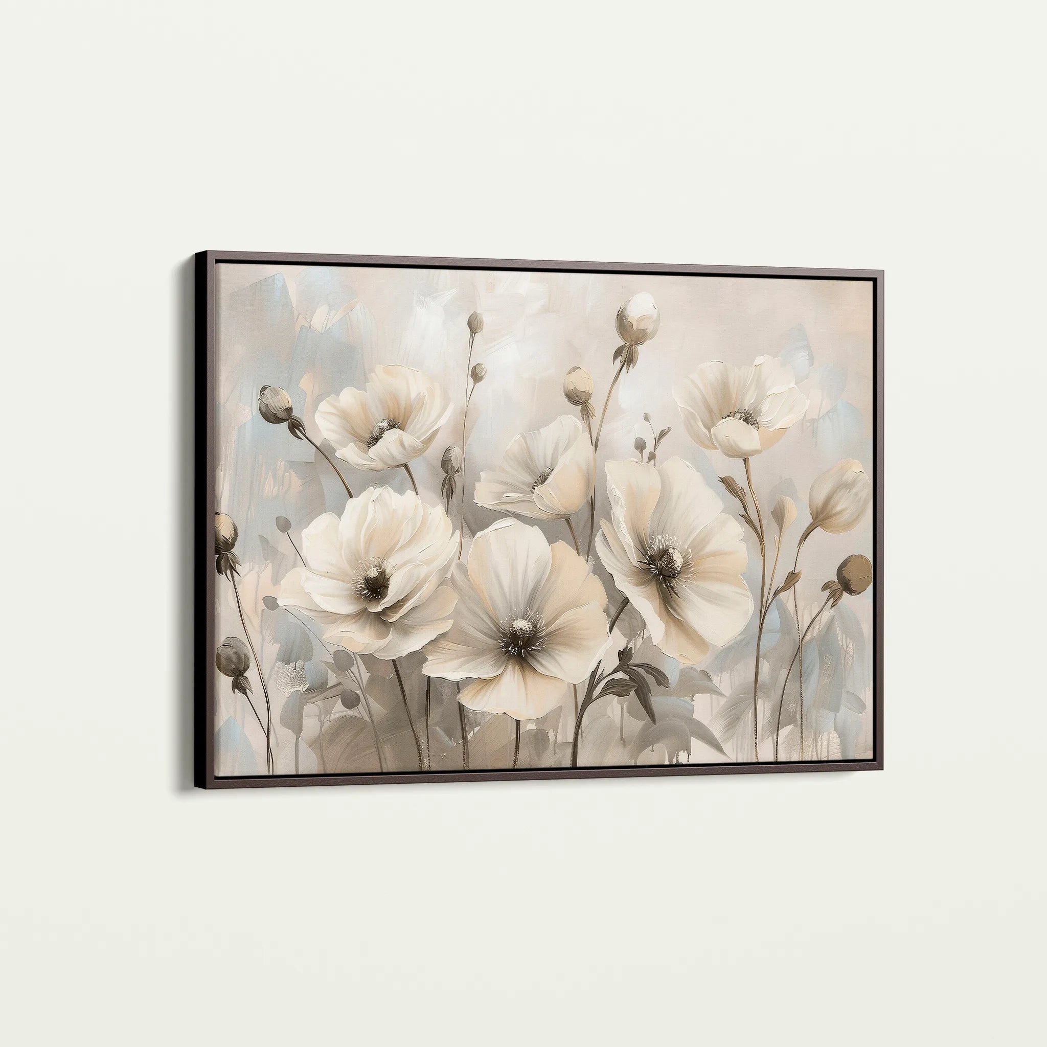Floral 058 Canvas Art 60 x 40 cm / Black