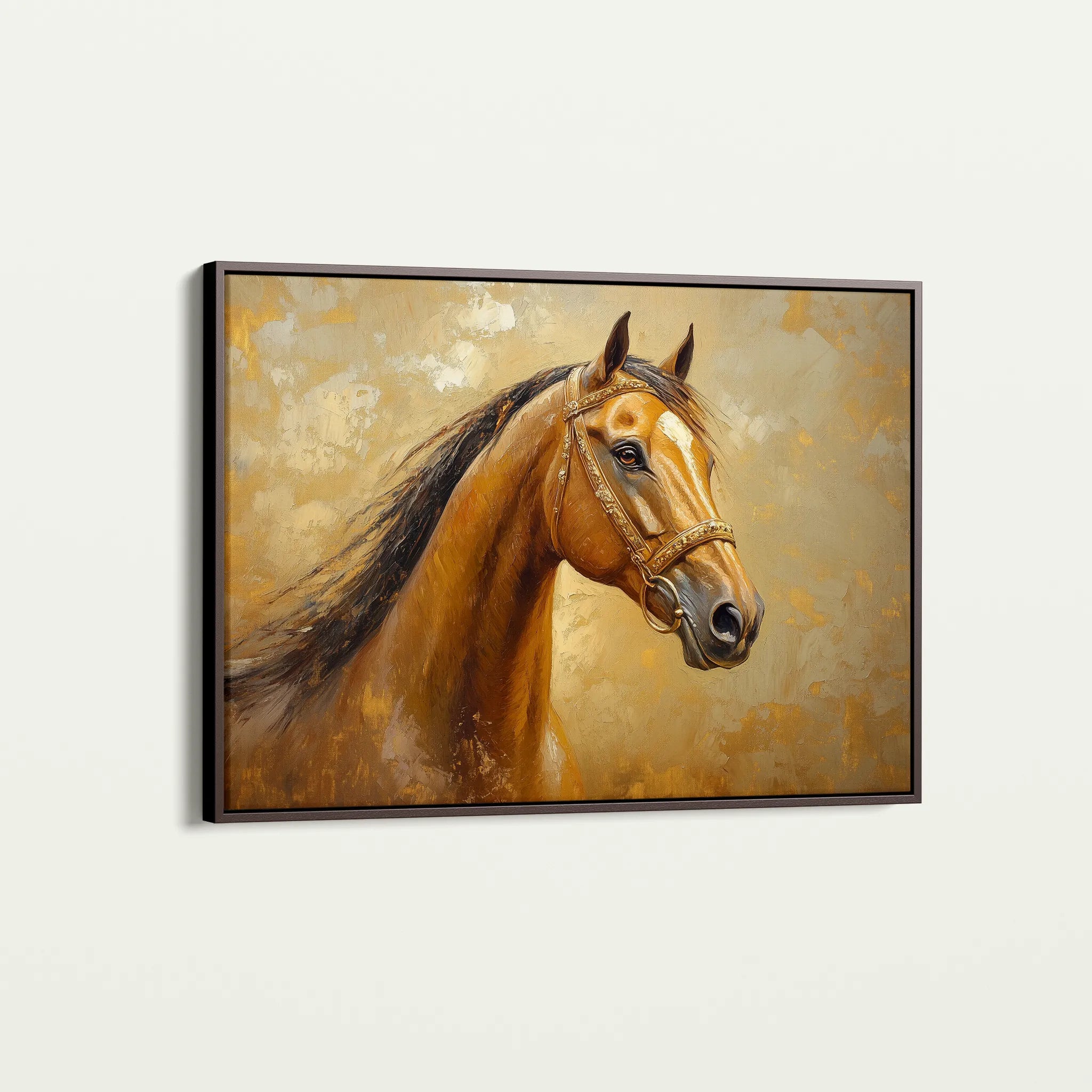 Horses 058 Canvas Art 60 x 40 cm / Black