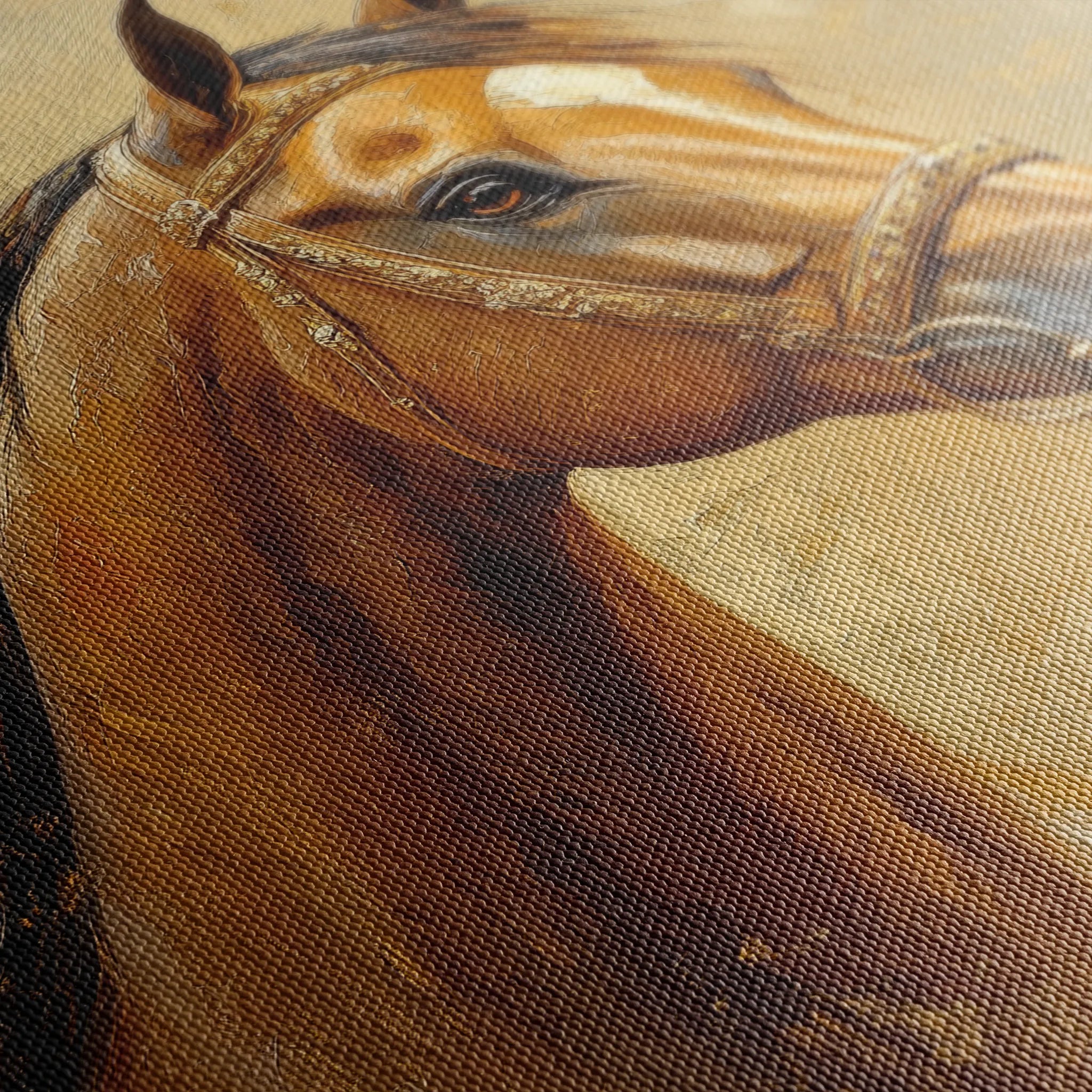 Horses 058 Canvas Art 60 x 40 cm / Black