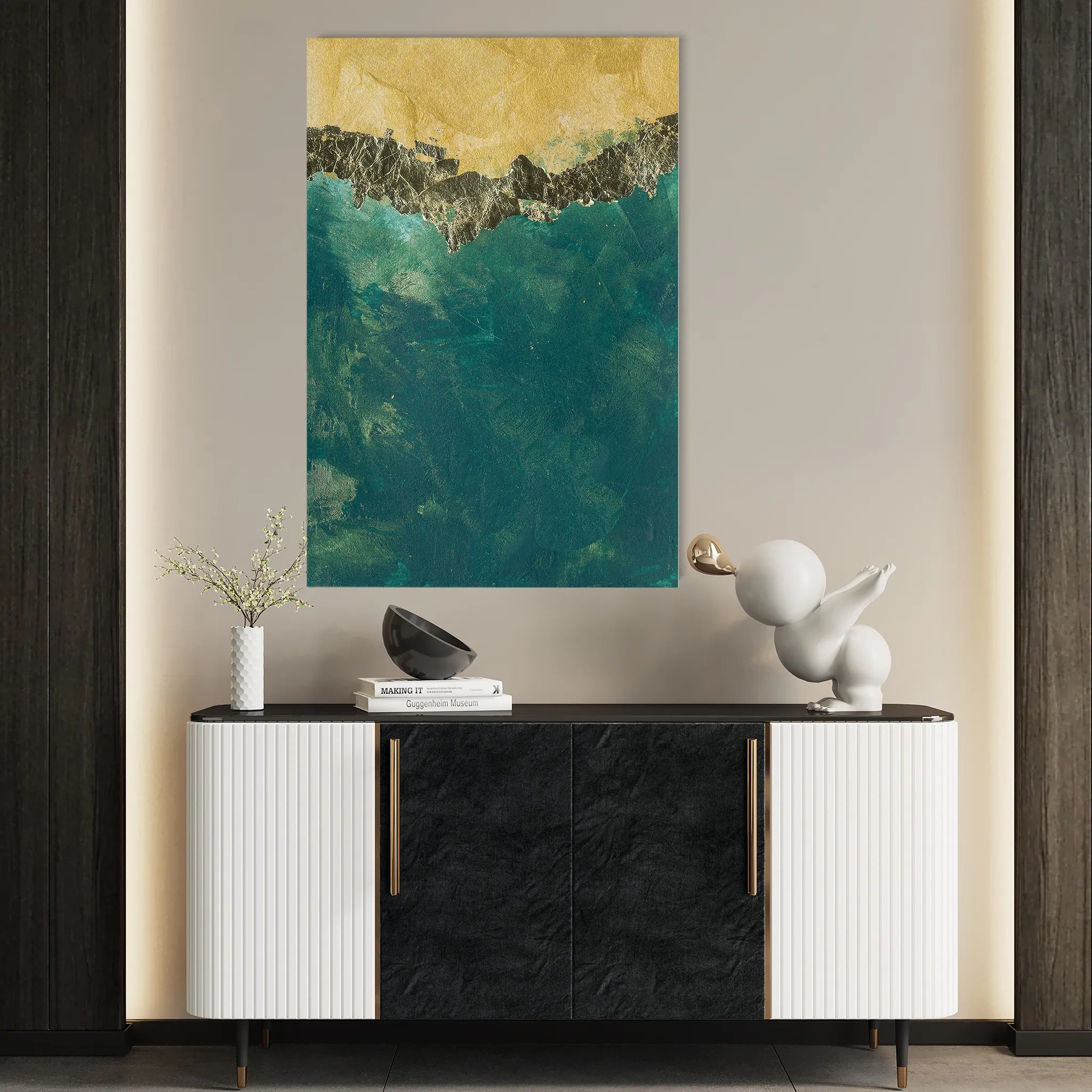 Abstract 059 Canvas Art 60 x 40 cm / Black