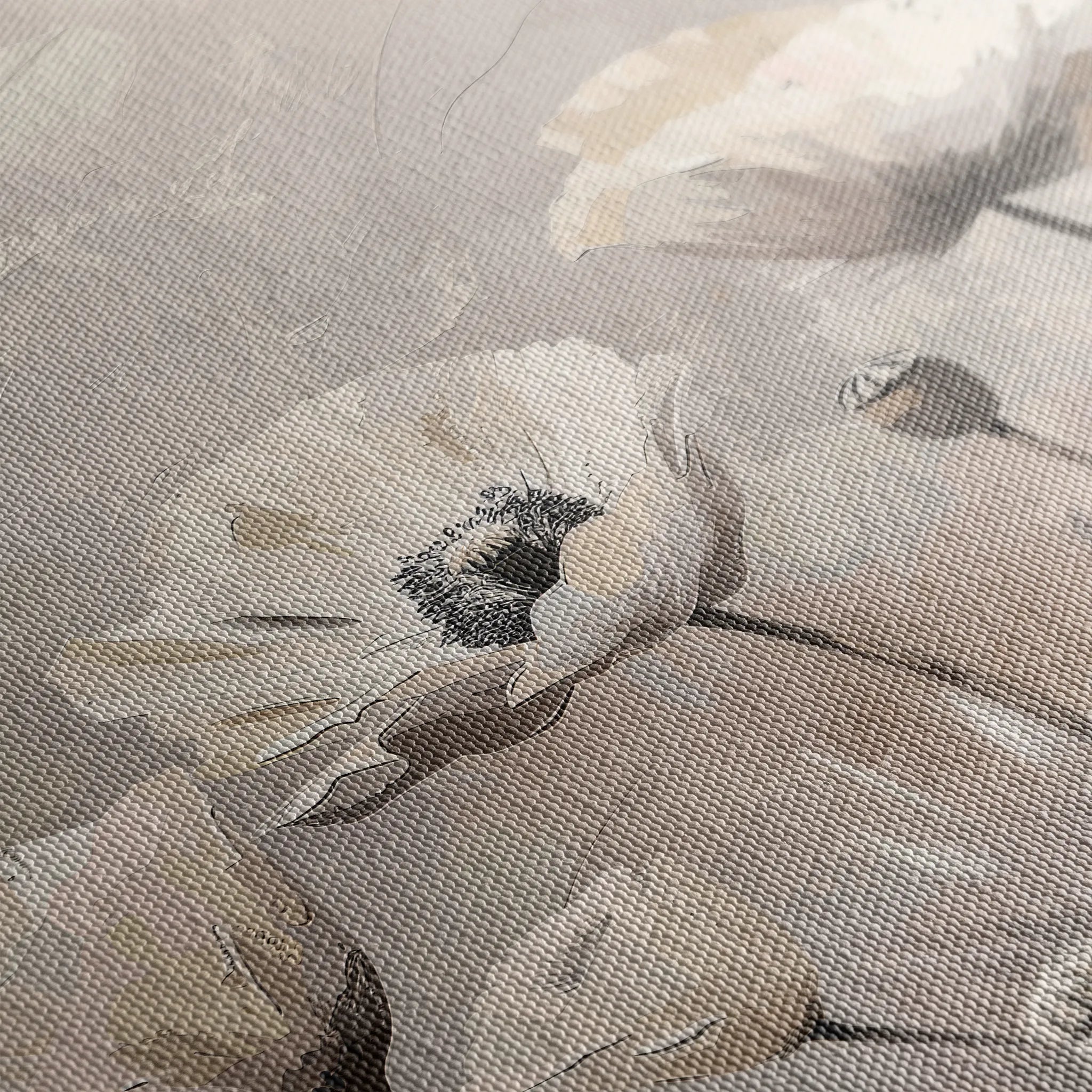 Floral 059 Canvas Art 60 x 40 cm / Black