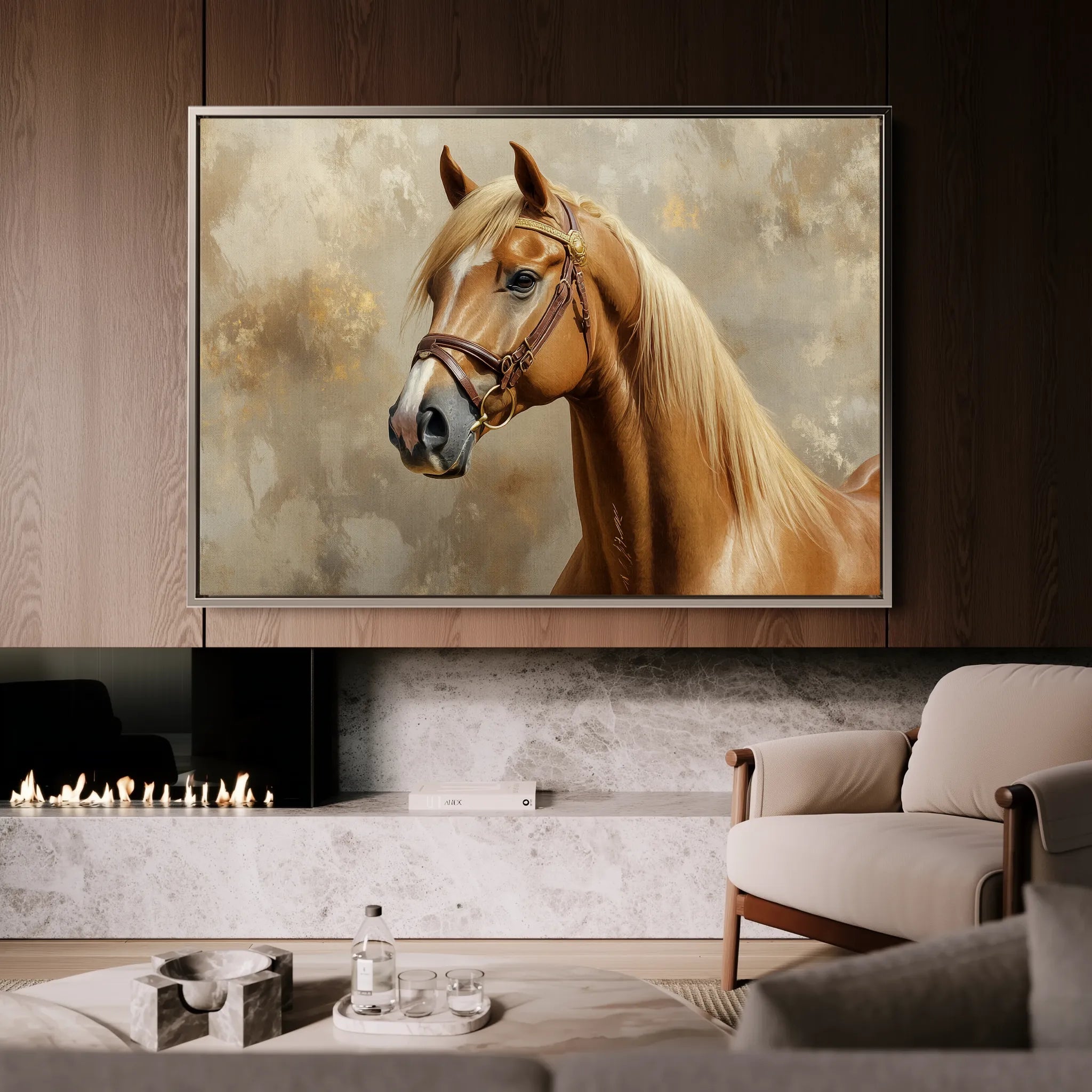 Horses 059 Canvas Art 60 x 40 cm / Black