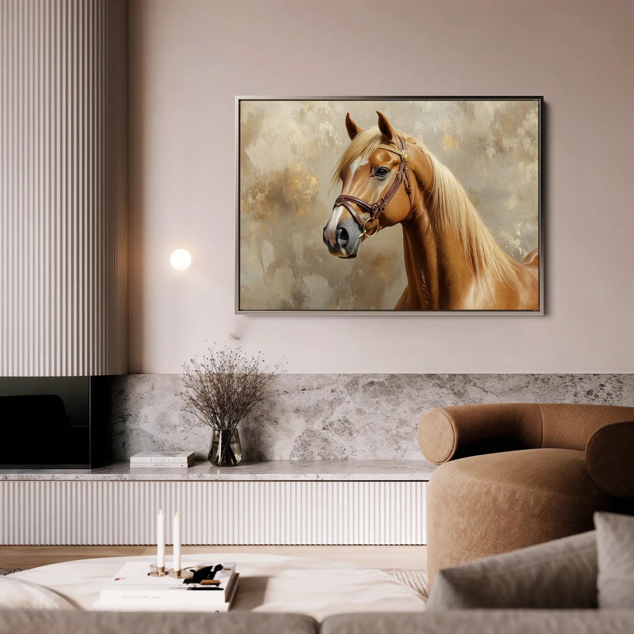 Horses 059 Canvas Art 60 x 40 cm / Black