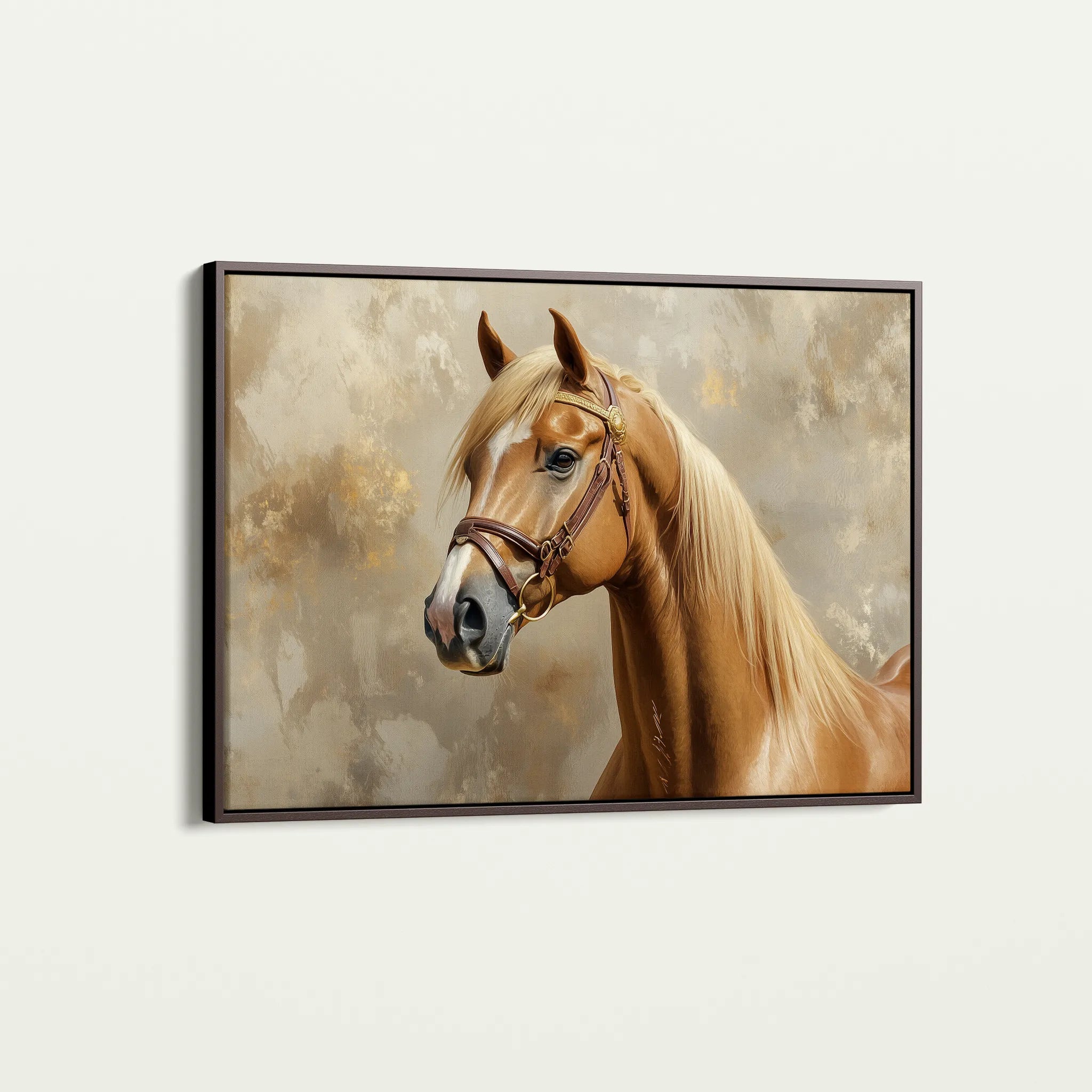 Horses 059 Canvas Art 60 x 40 cm / Black