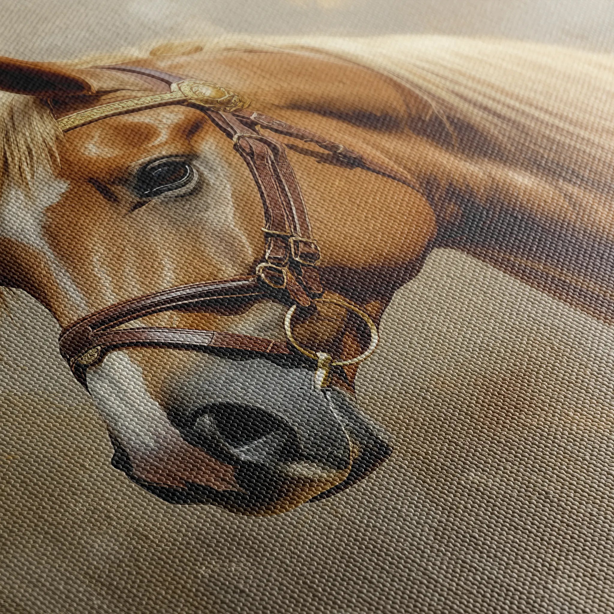 Horses 059 Canvas Art 60 x 40 cm / Black