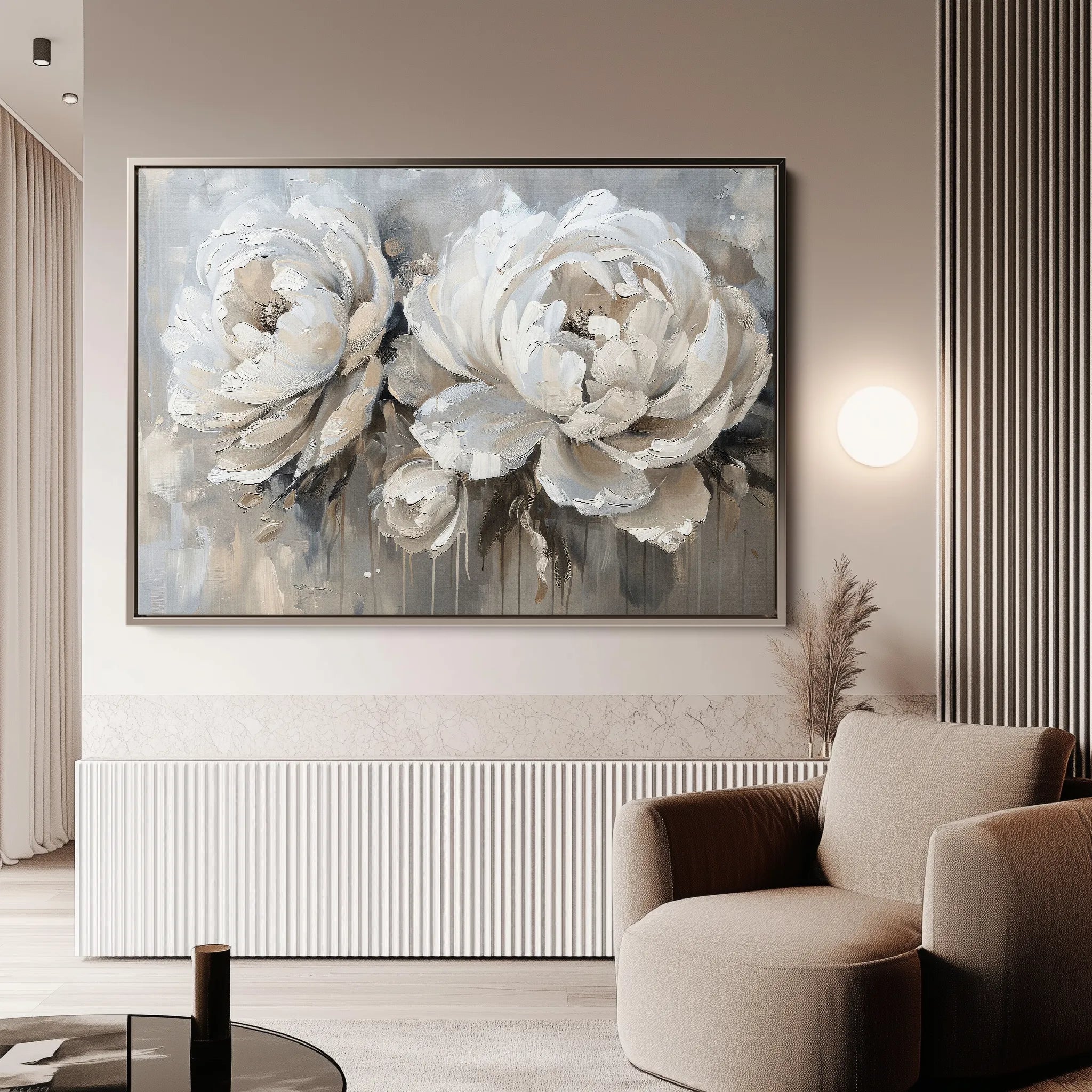 Floral 060 Canvas Art 60 x 40 cm / Black