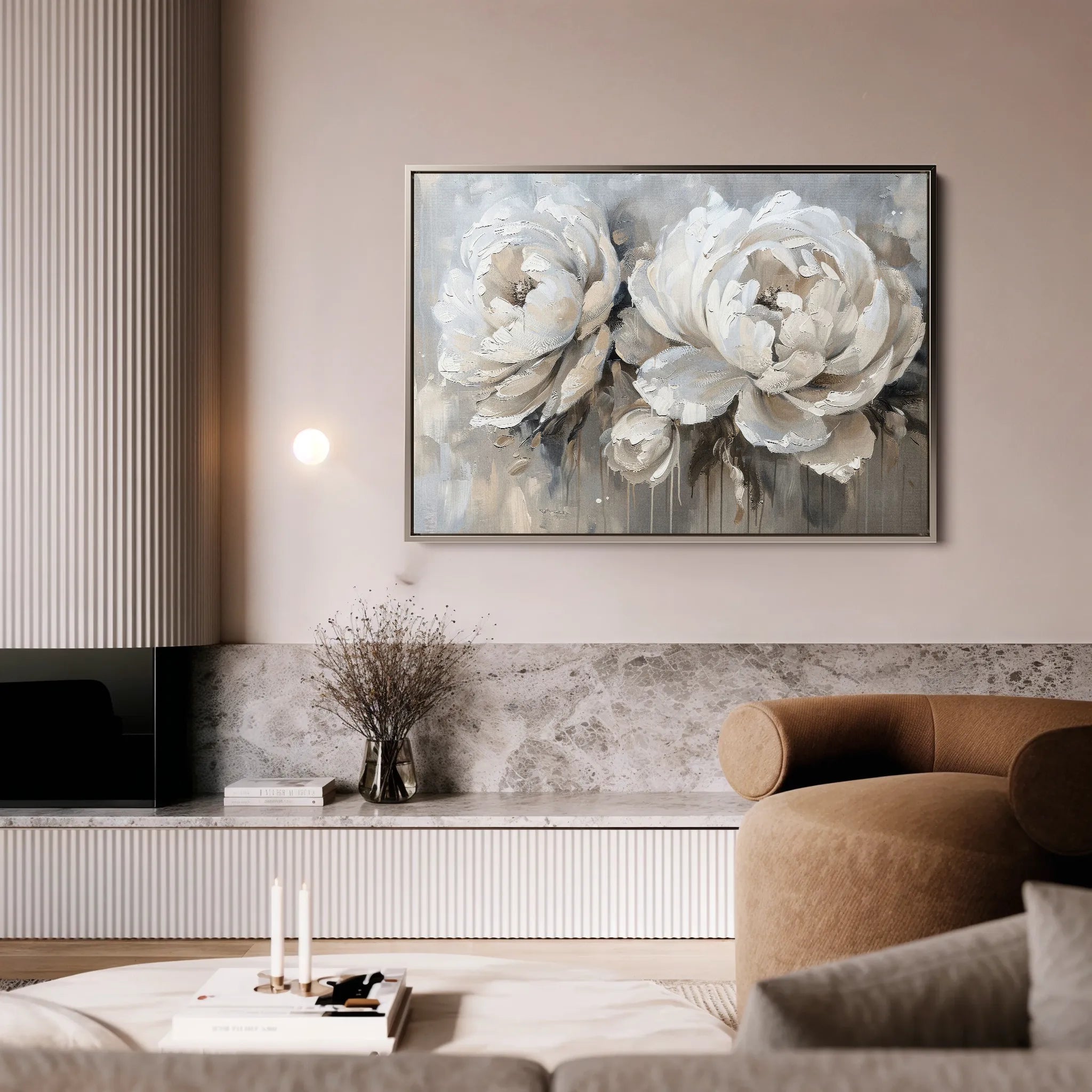 Floral 060 Canvas Art 60 x 40 cm / Black