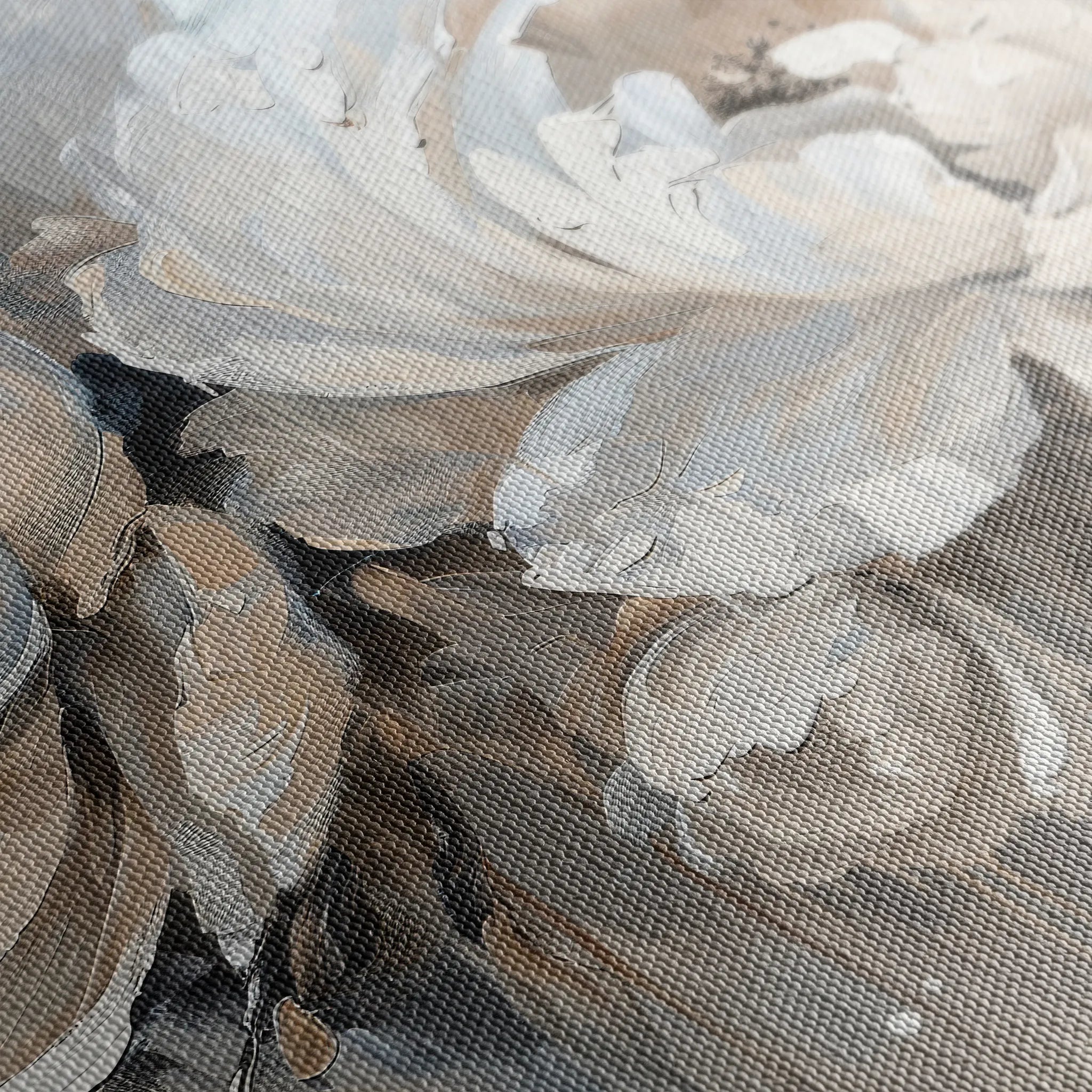 Floral 060 Canvas Art 60 x 40 cm / Black