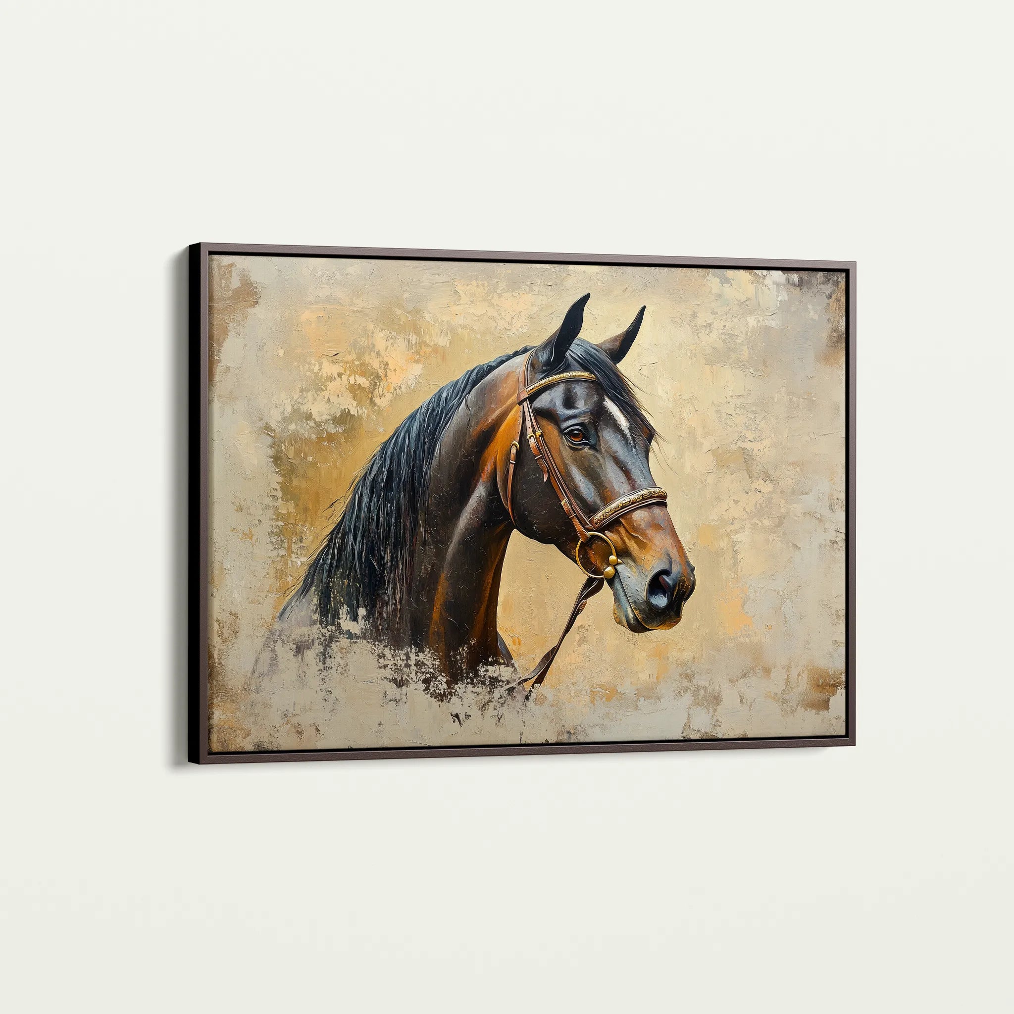Horses 060 Canvas Art 60 x 40 cm / Black