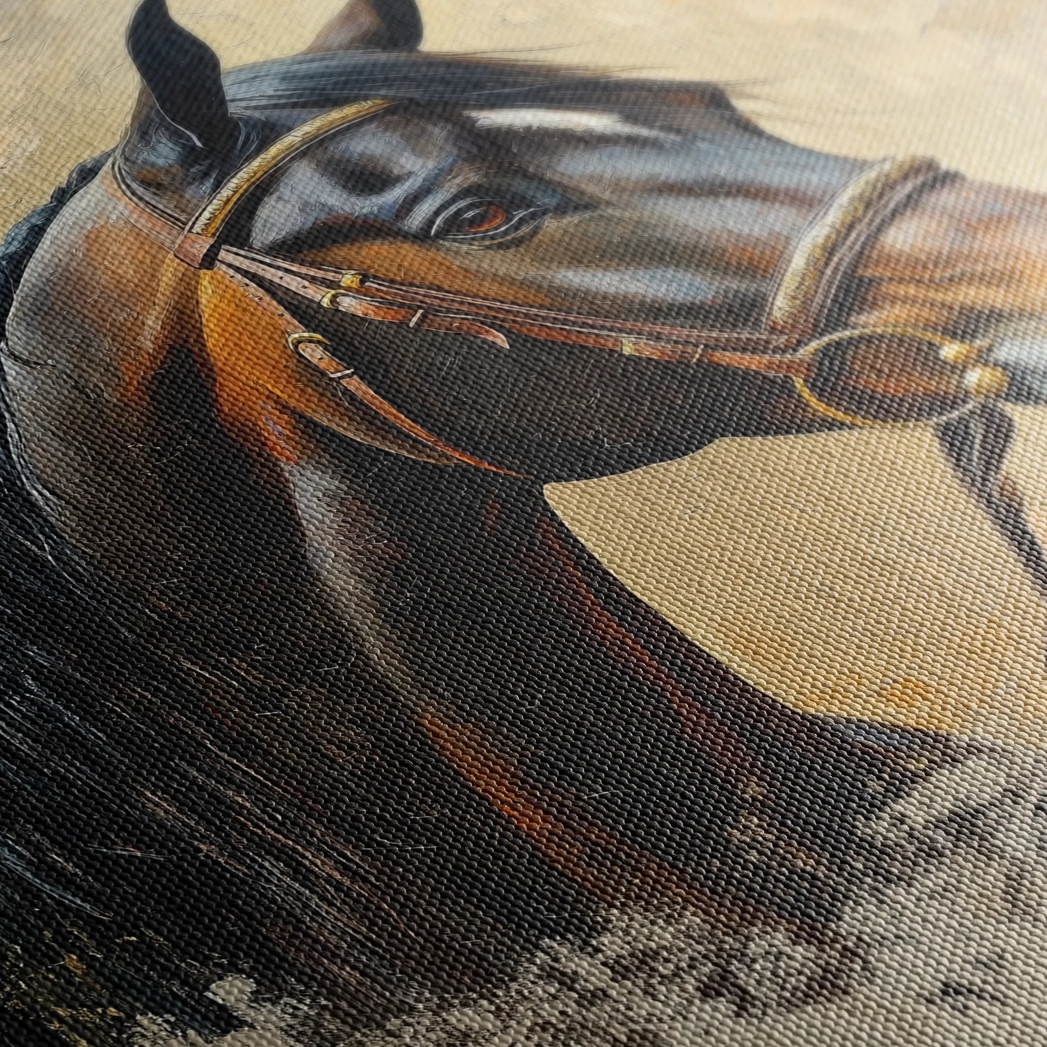 Horses 060 Canvas Art 60 x 40 cm / Black