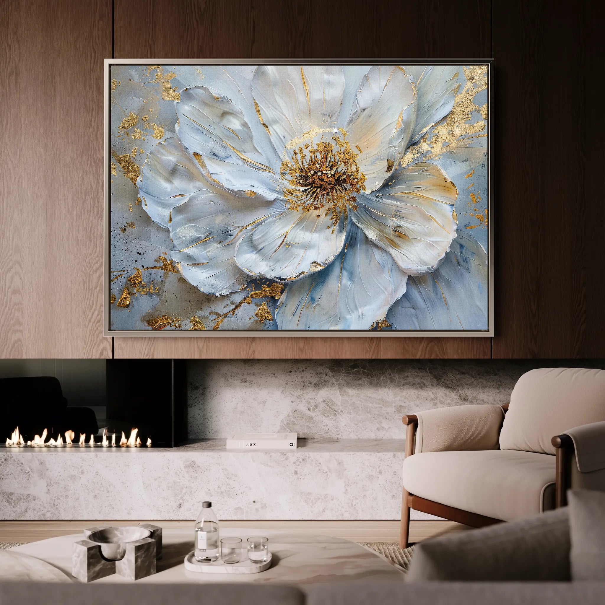 Floral 061 Canvas Art 60 x 40 cm / Black