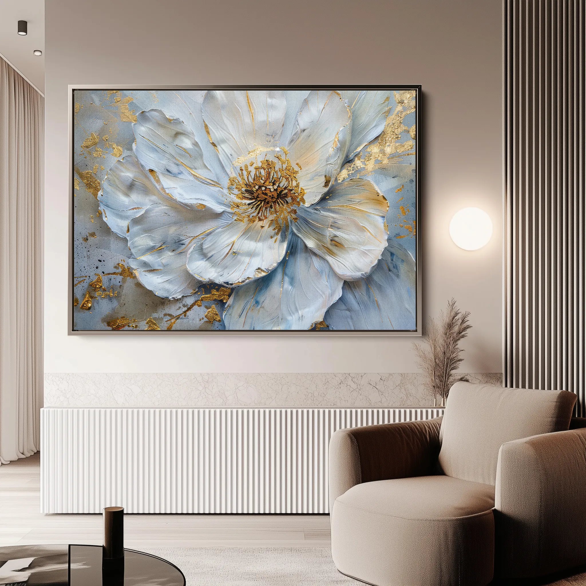 Floral 061 Canvas Art 60 x 40 cm / Black