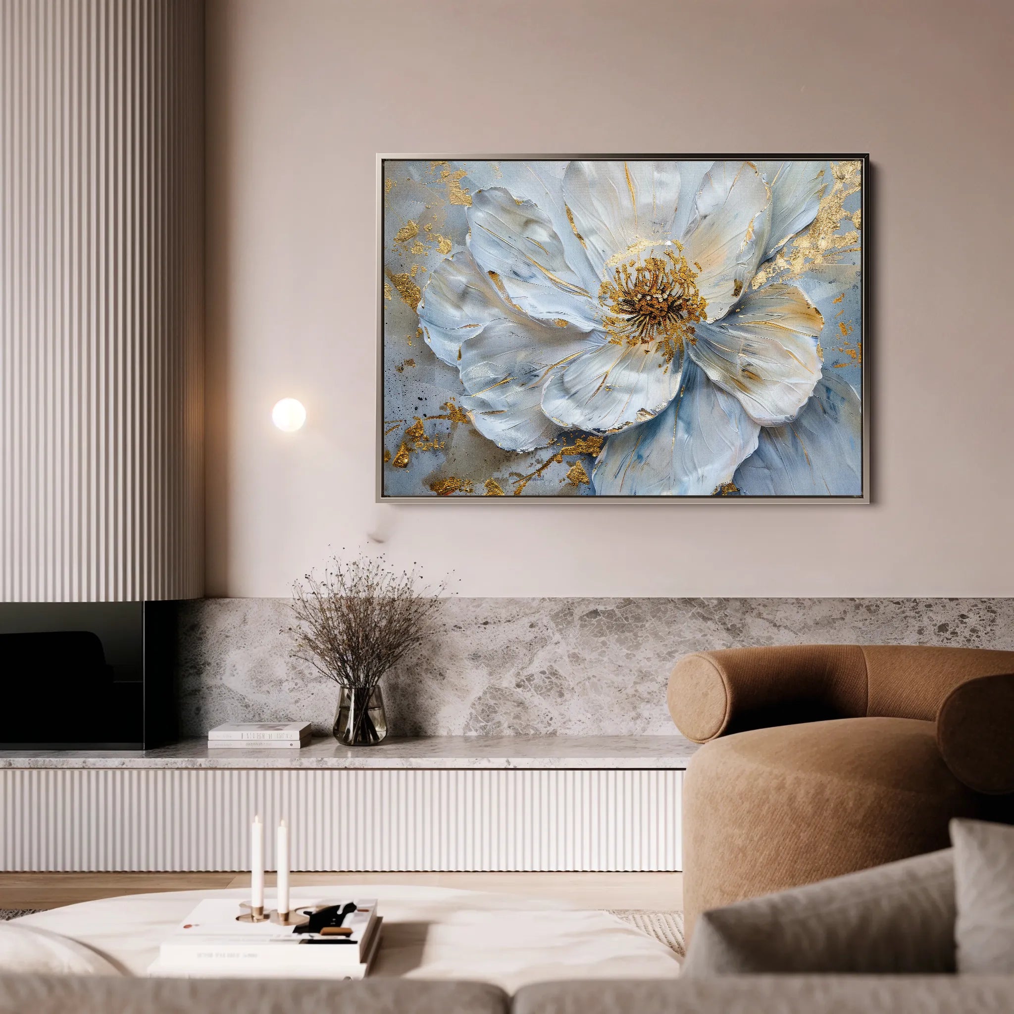 Floral 061 Canvas Art 60 x 40 cm / Black