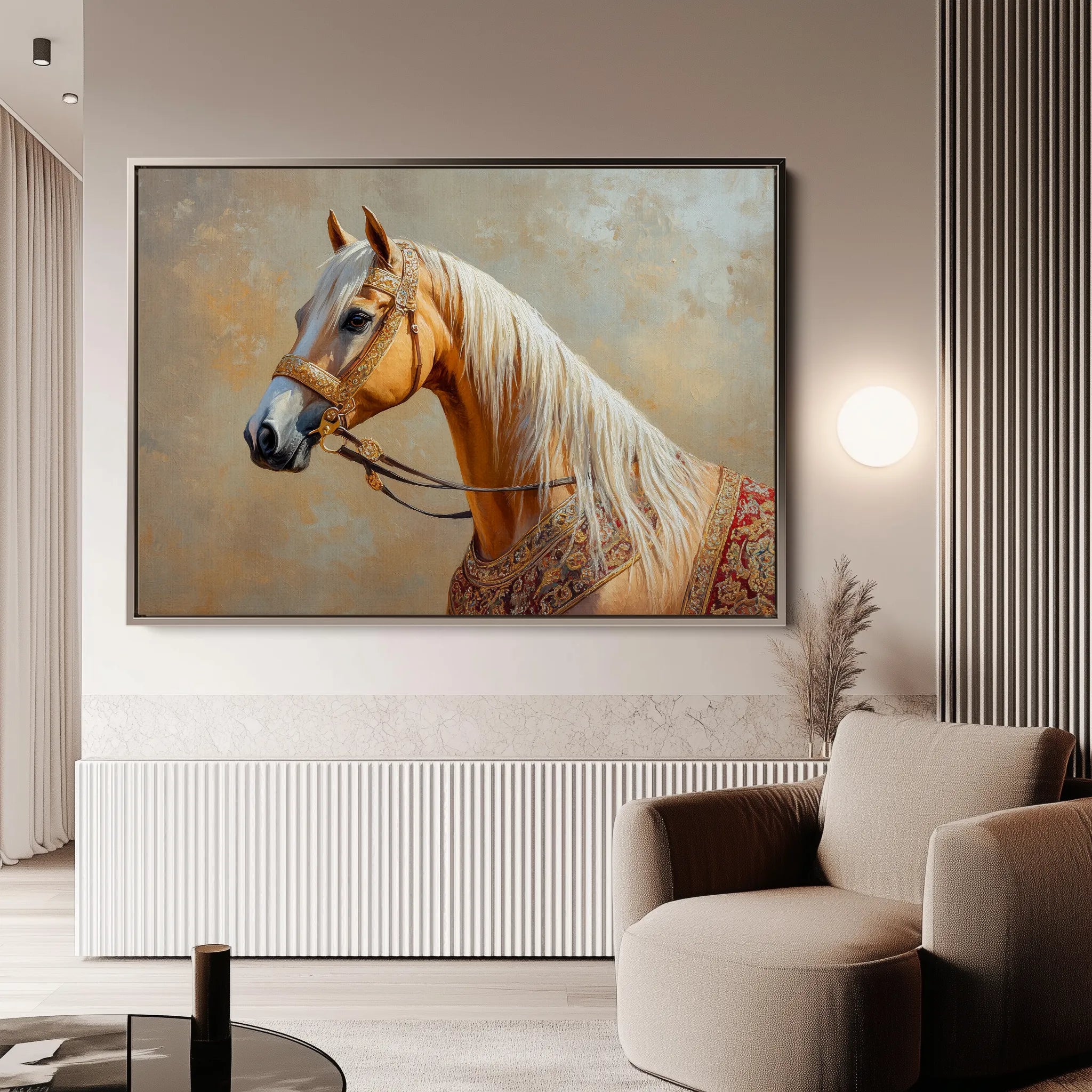 Horses 061 Canvas Art 60 x 40 cm / Black