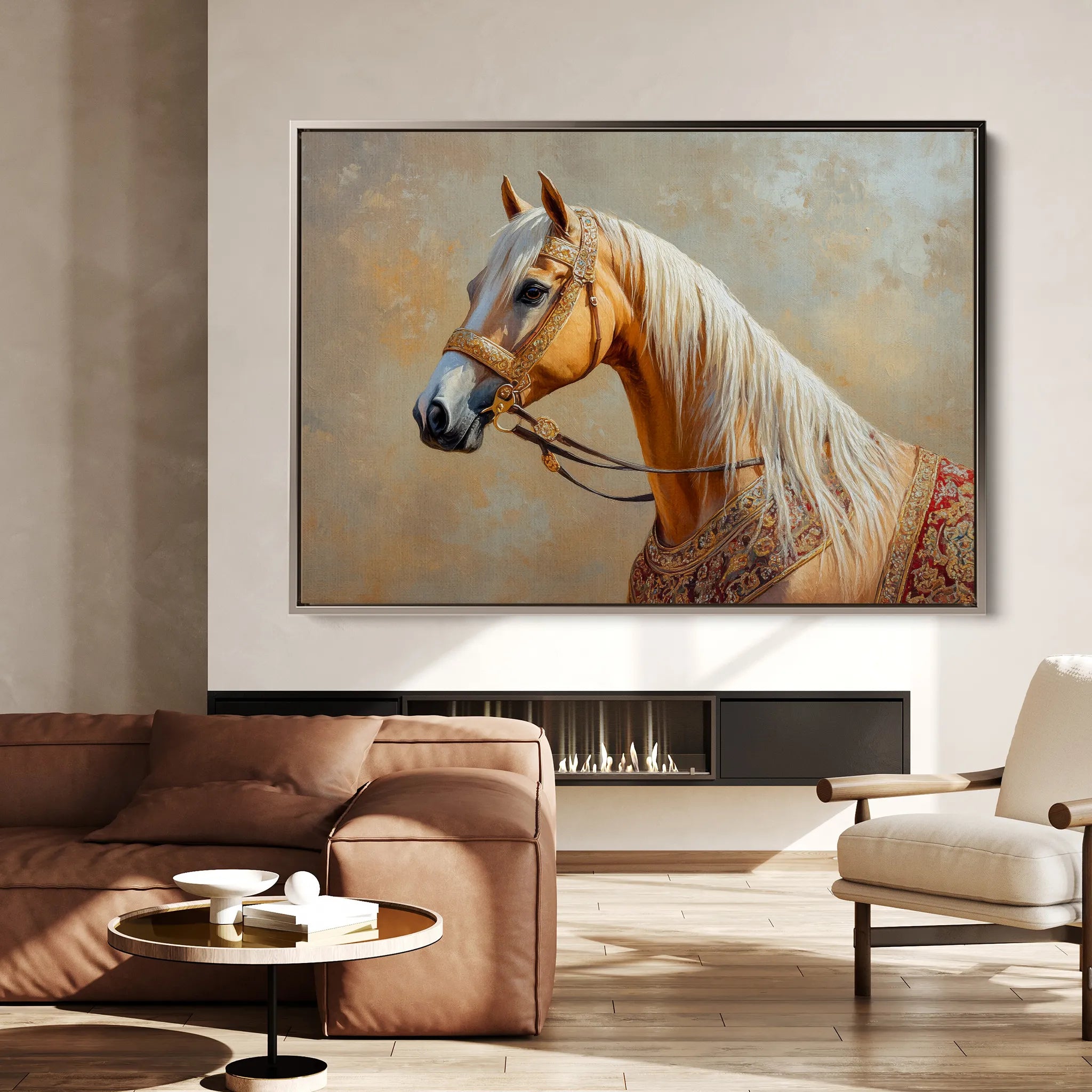 Horses 061 Canvas Art 60 x 40 cm / Black