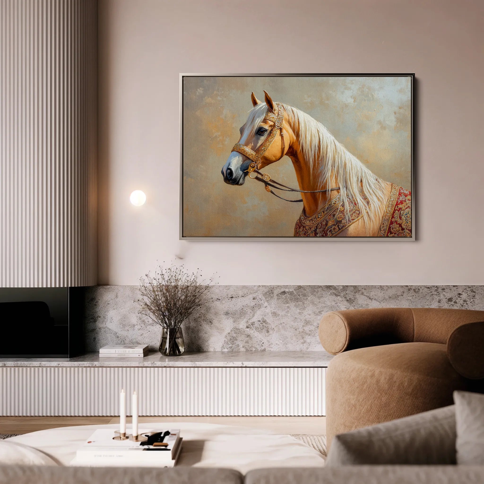 Horses 061 Canvas Art 60 x 40 cm / Black