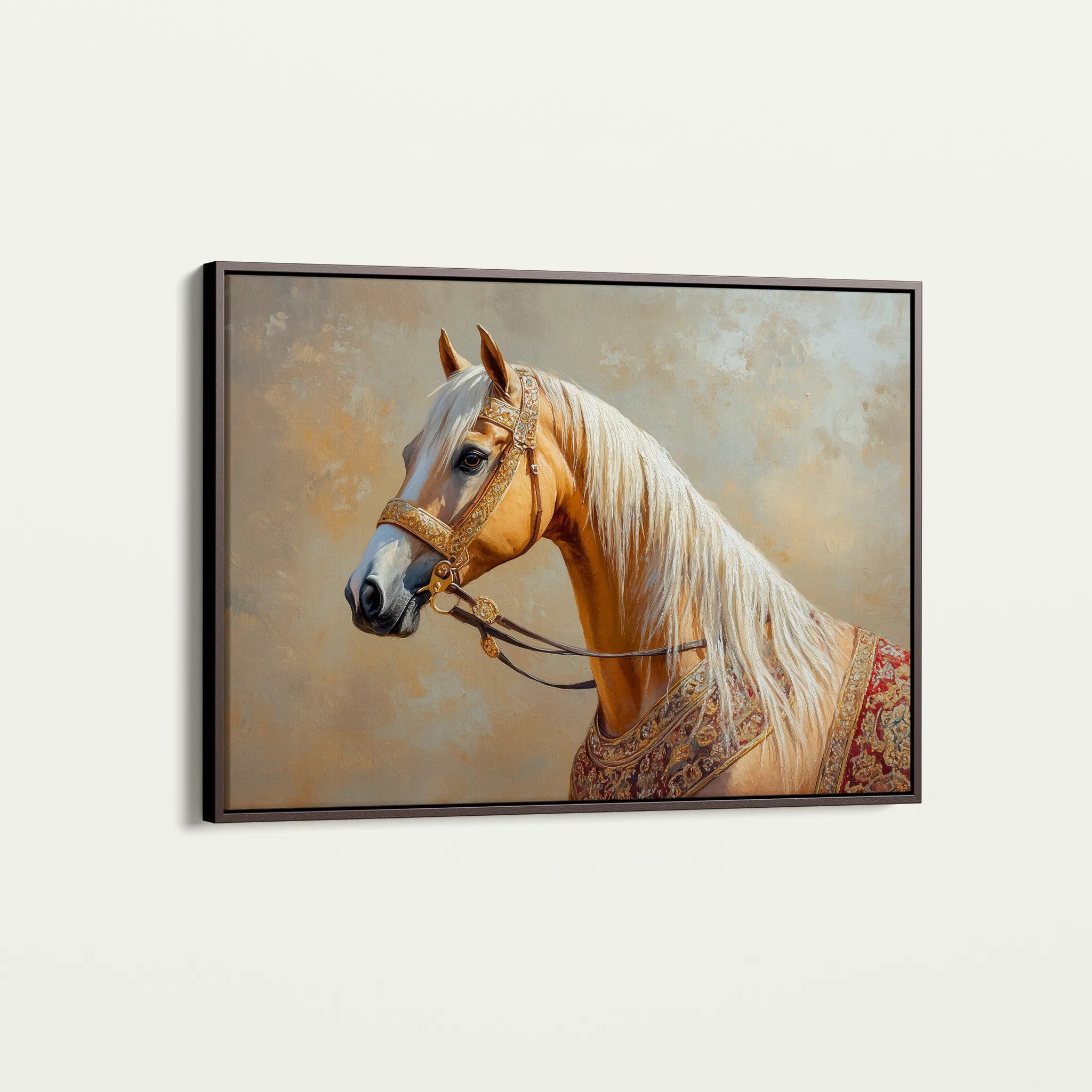 Horses 061 Canvas Art 60 x 40 cm / Black