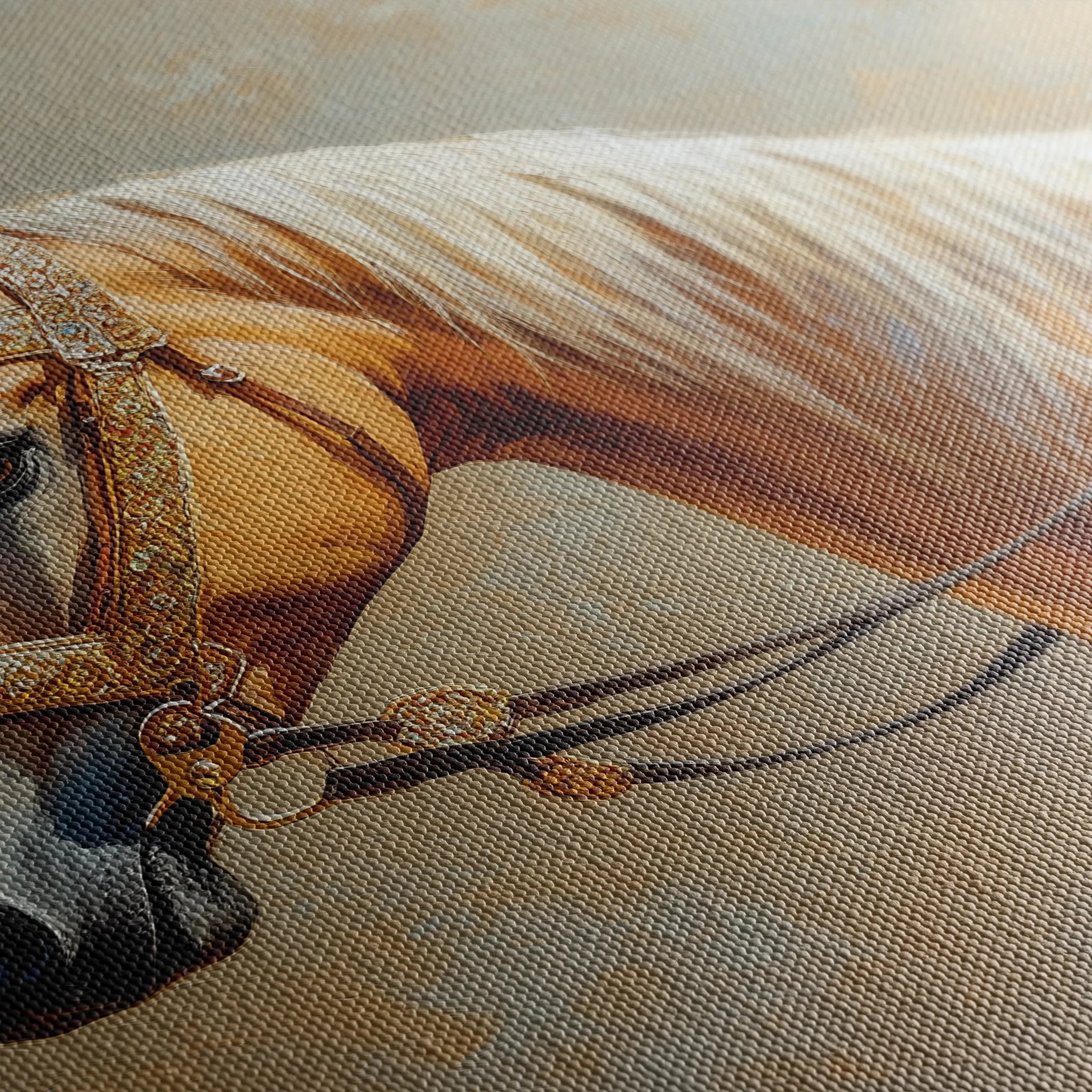 Horses 061 Canvas Art 60 x 40 cm / Black
