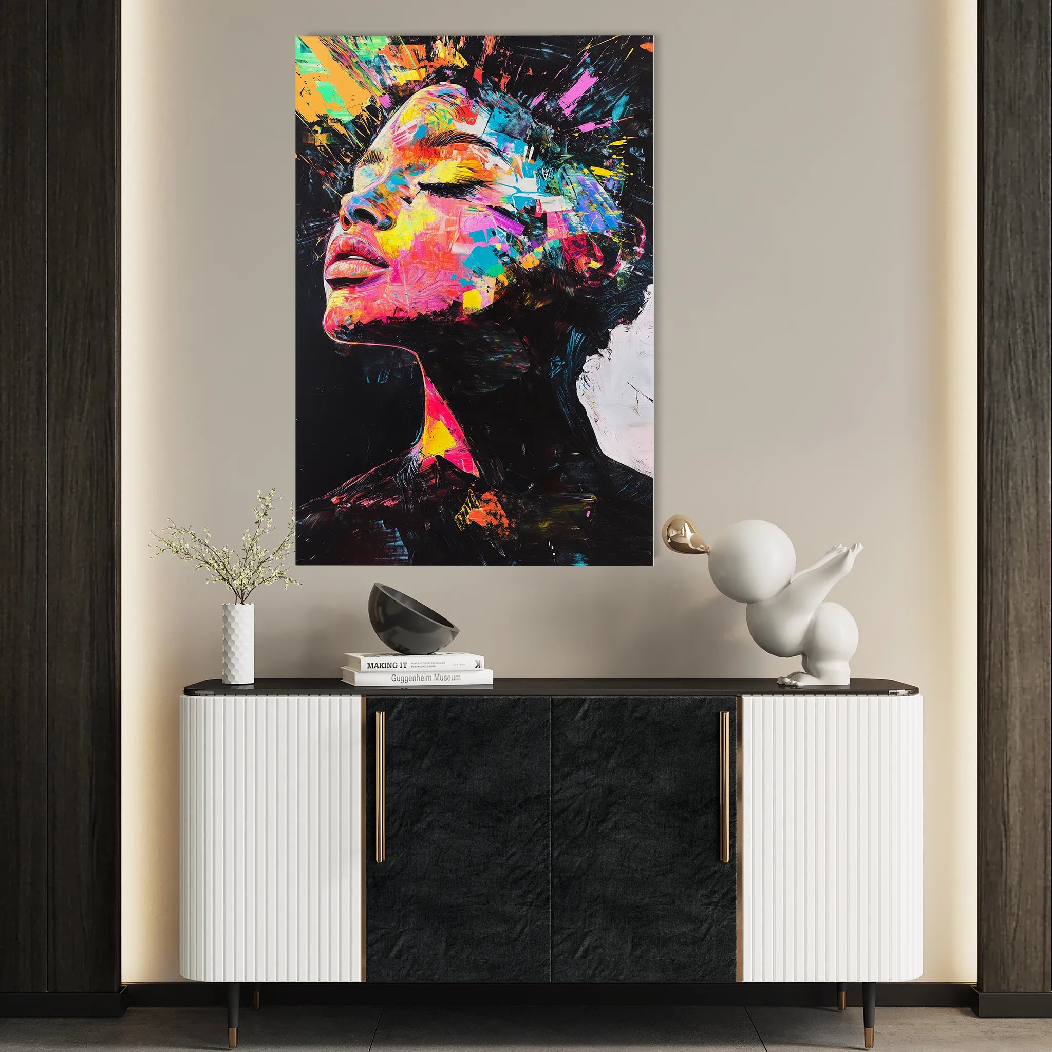 Portrait 061 Canvas Art 60 x 40 cm / Black