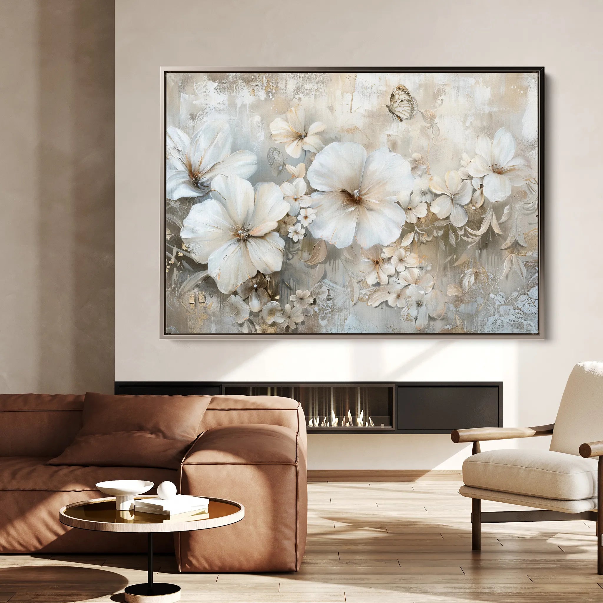 Floral 062 Canvas Art 60 x 40 cm / Black