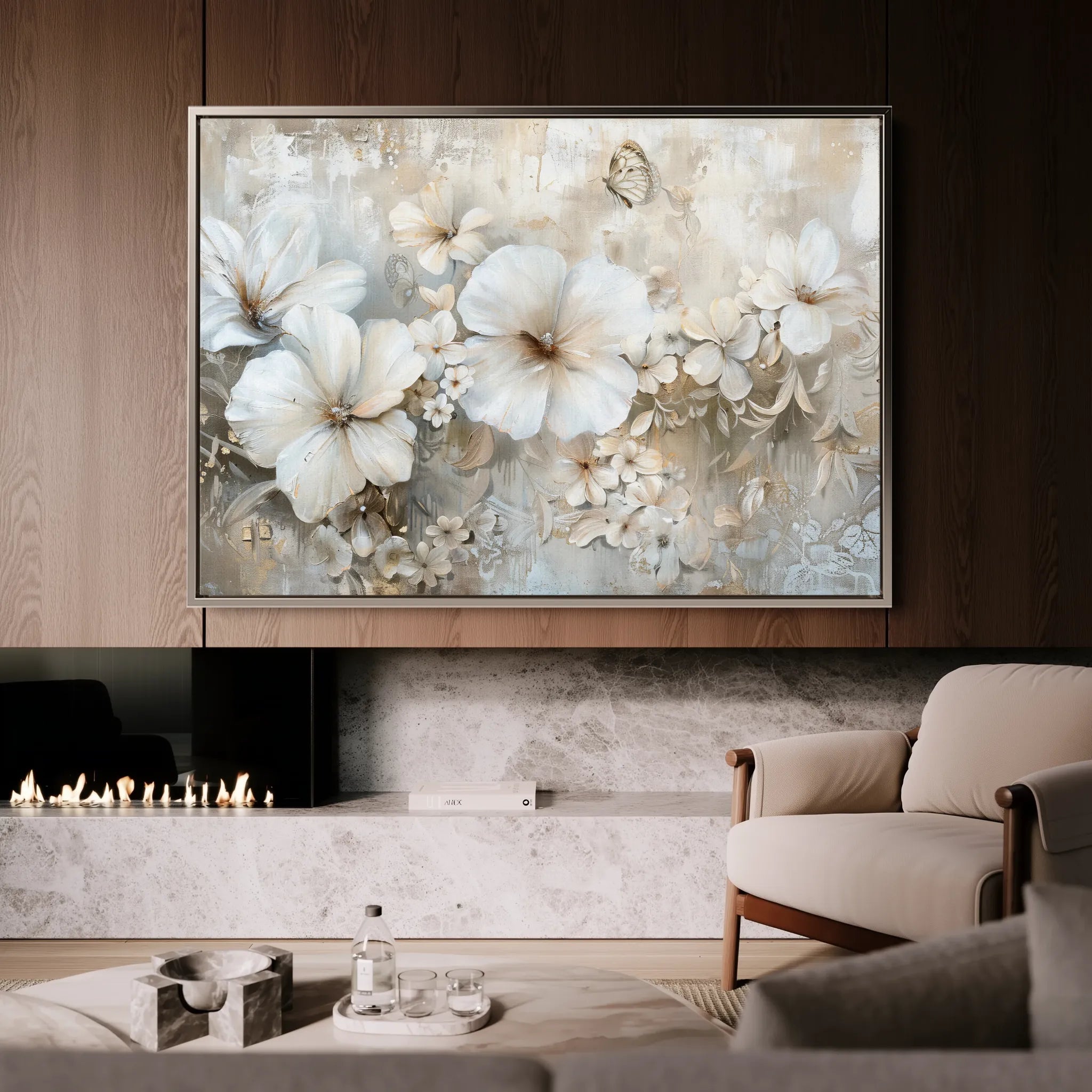 Floral 062 Canvas Art 60 x 40 cm / Black