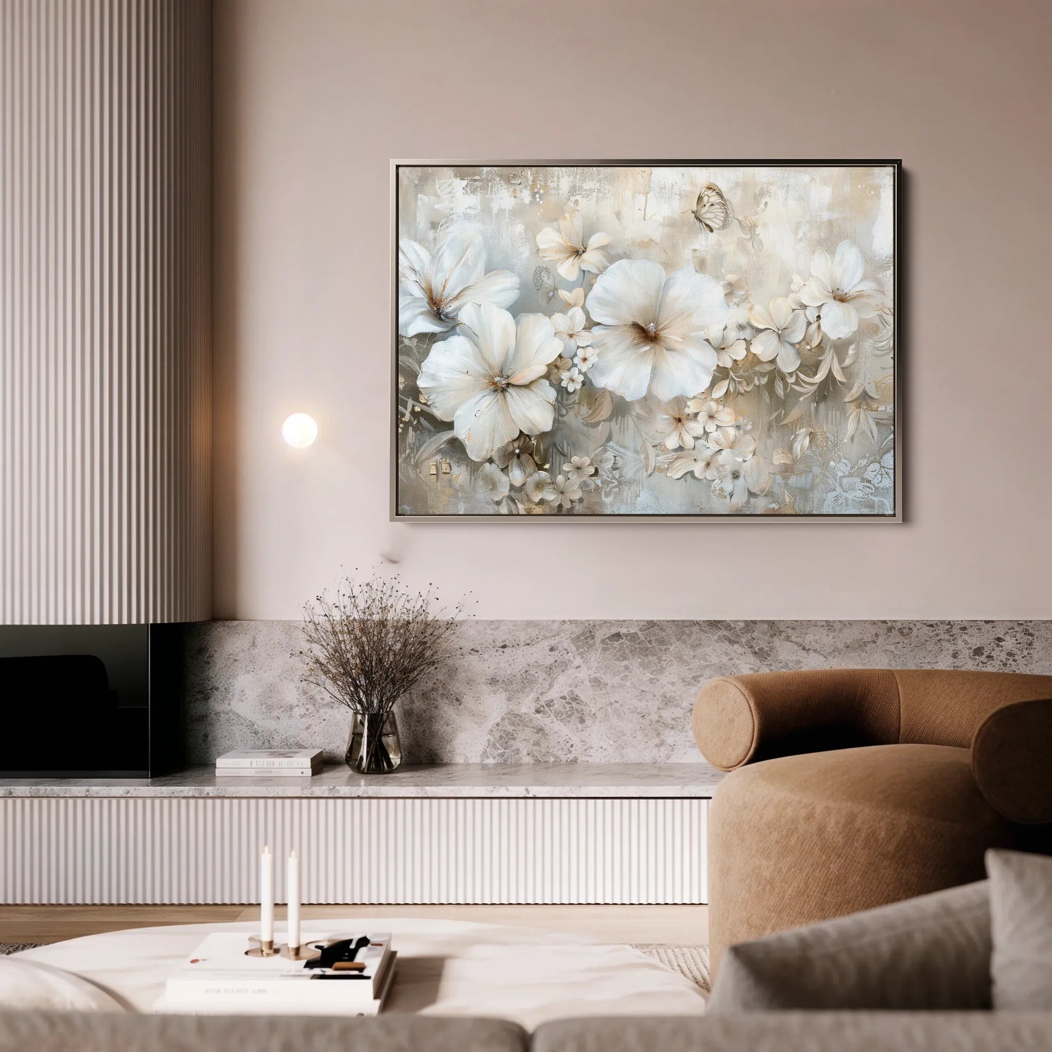Floral 062 Canvas Art 60 x 40 cm / Black