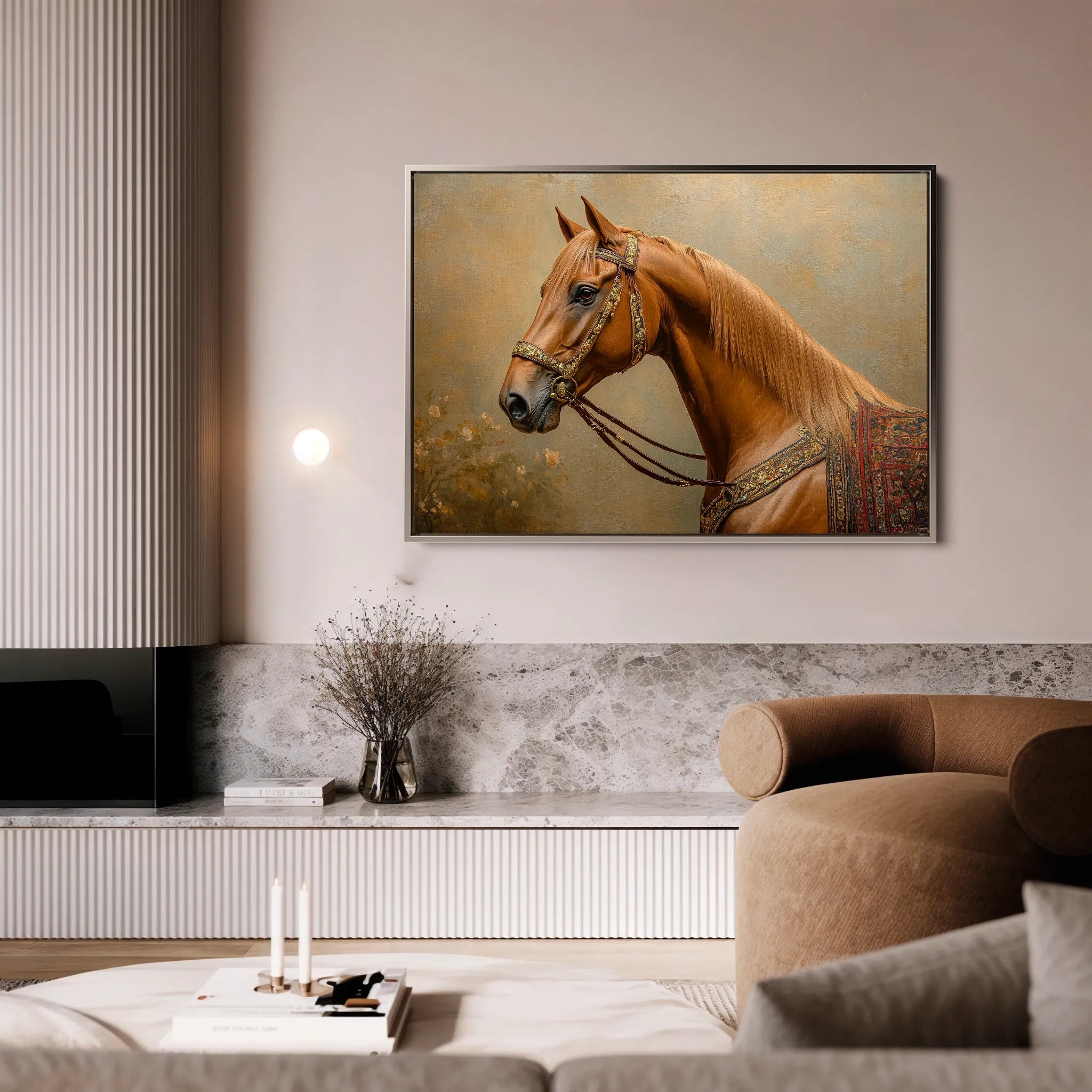 Horses 062 Canvas Art 60 x 40 cm / Black