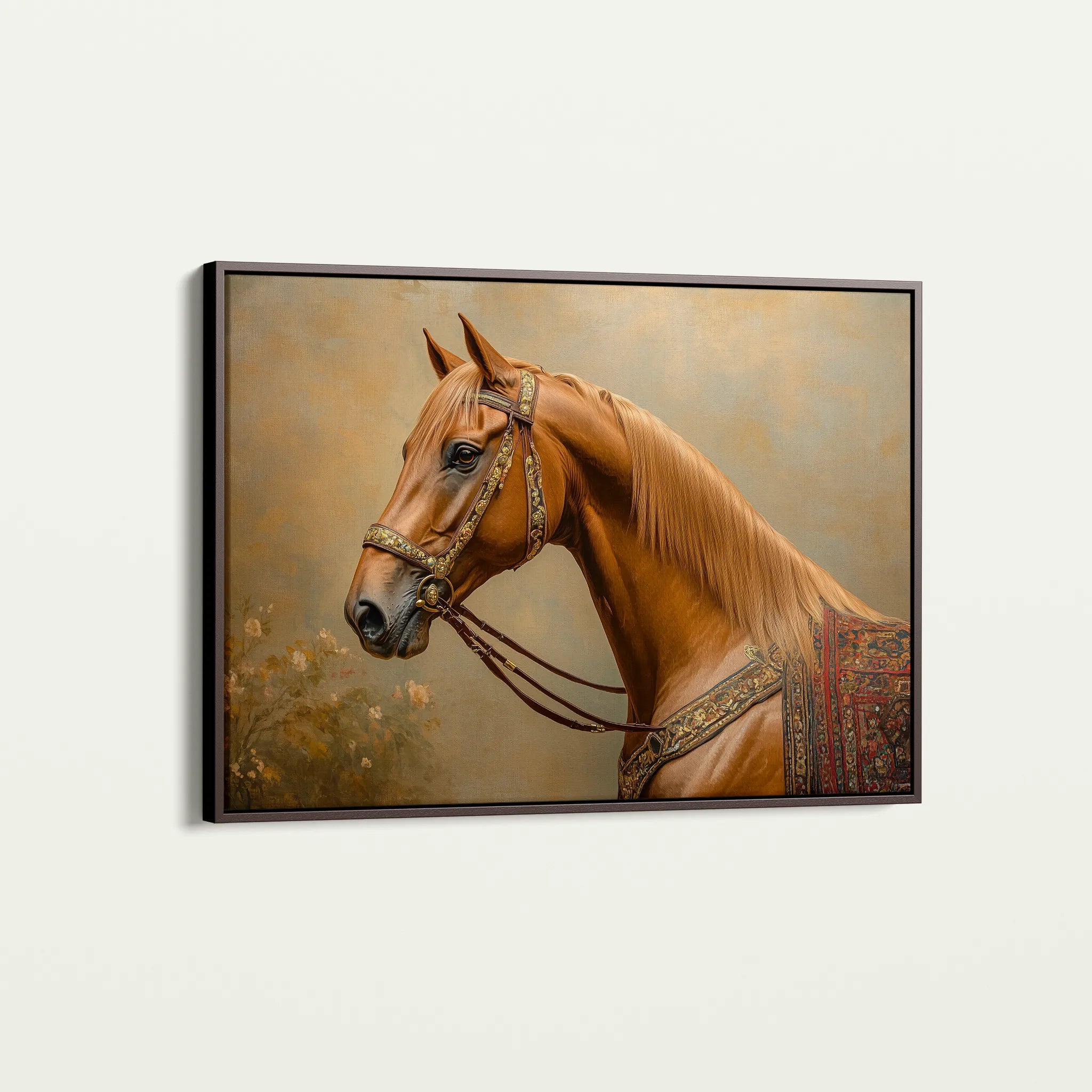 Horses 062 Canvas Art 60 x 40 cm / Black