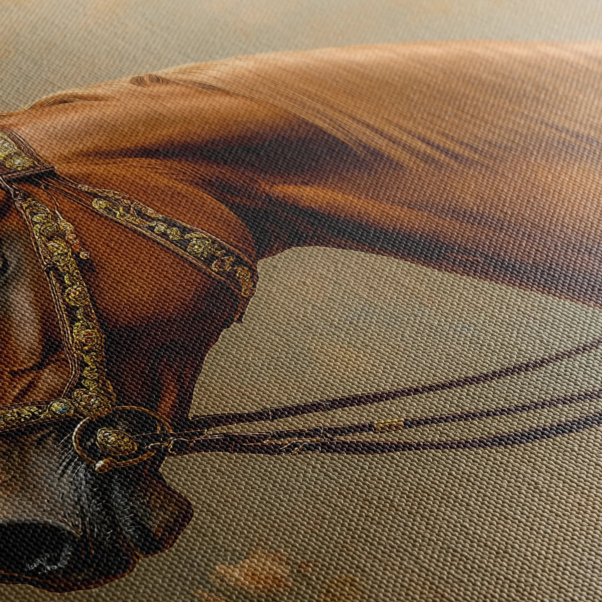 Horses 062 Canvas Art 60 x 40 cm / Black
