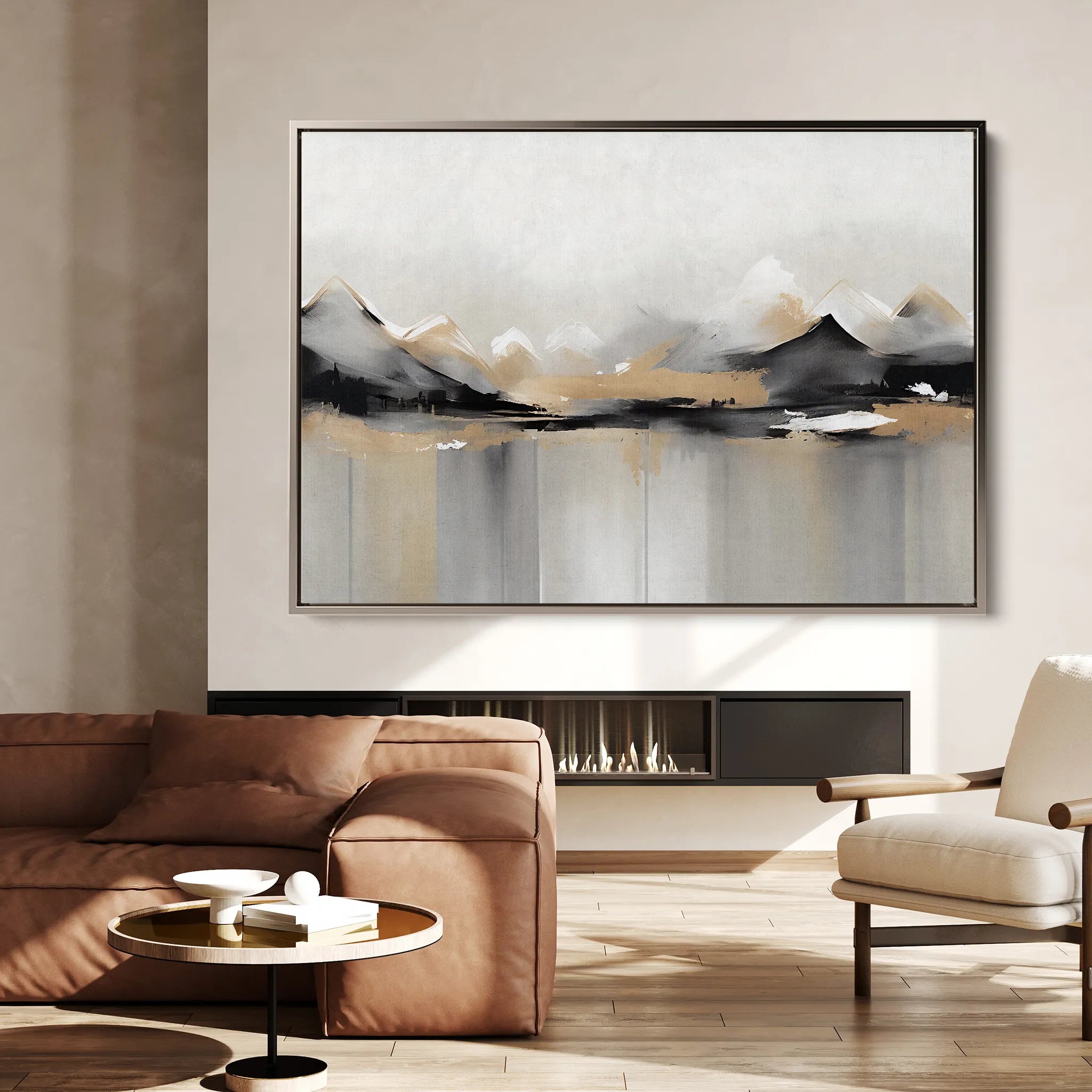 Landscape 062 Canvas Art 60 x 40 cm / Black