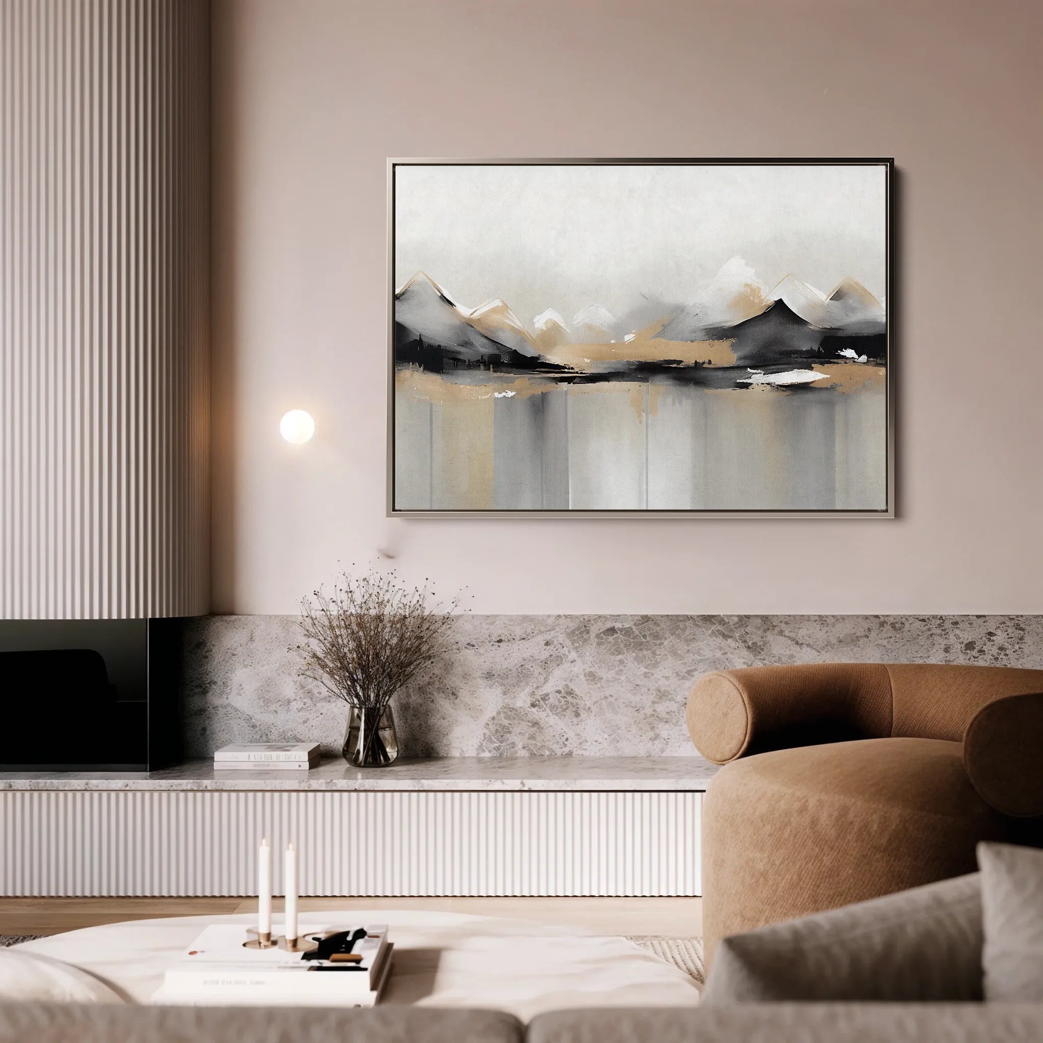 Landscape 062 Canvas Art 60 x 40 cm / Black
